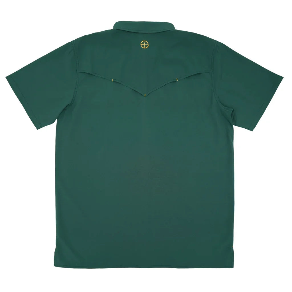 Boy's SanJac Short Sleeve Master's Green Performance Pearl Snap Shirt YTH-SS-MAST