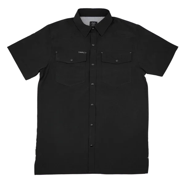 Boy's SanJac Short Sleeve Midnight Black Snap Up Shirt Y-COAHUILA-S/S-BLK - Crazy House Western Wear