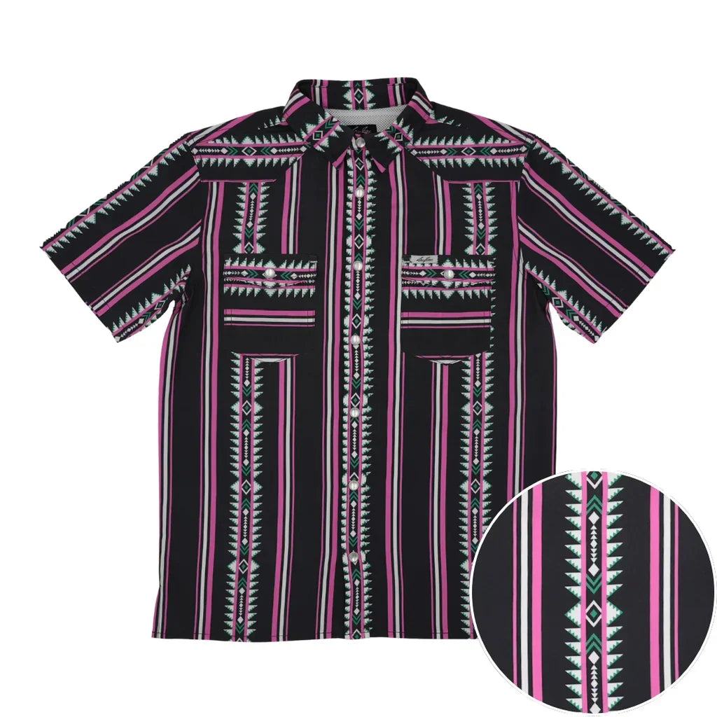 Boy's SanJac The Roswell Short Sleeve Performance Pearl Snap Shirt YTH-SS-RWELL