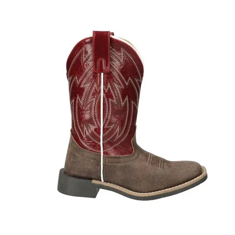 Boy's Smoky Mountain Brown/Burgundy Western Boots 3316C