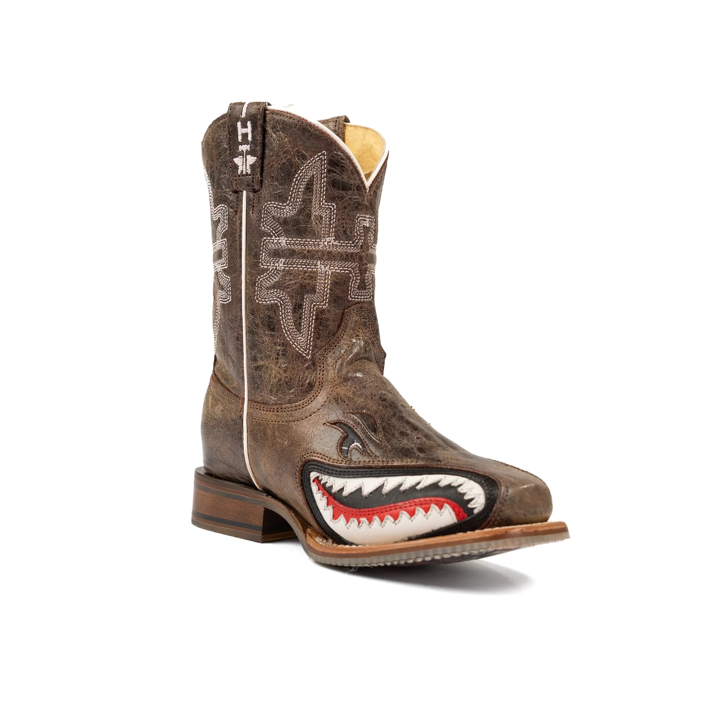 Boy's Tin Haul Sharky with Man Eater Sole Western Boot 14-018-0007-0712