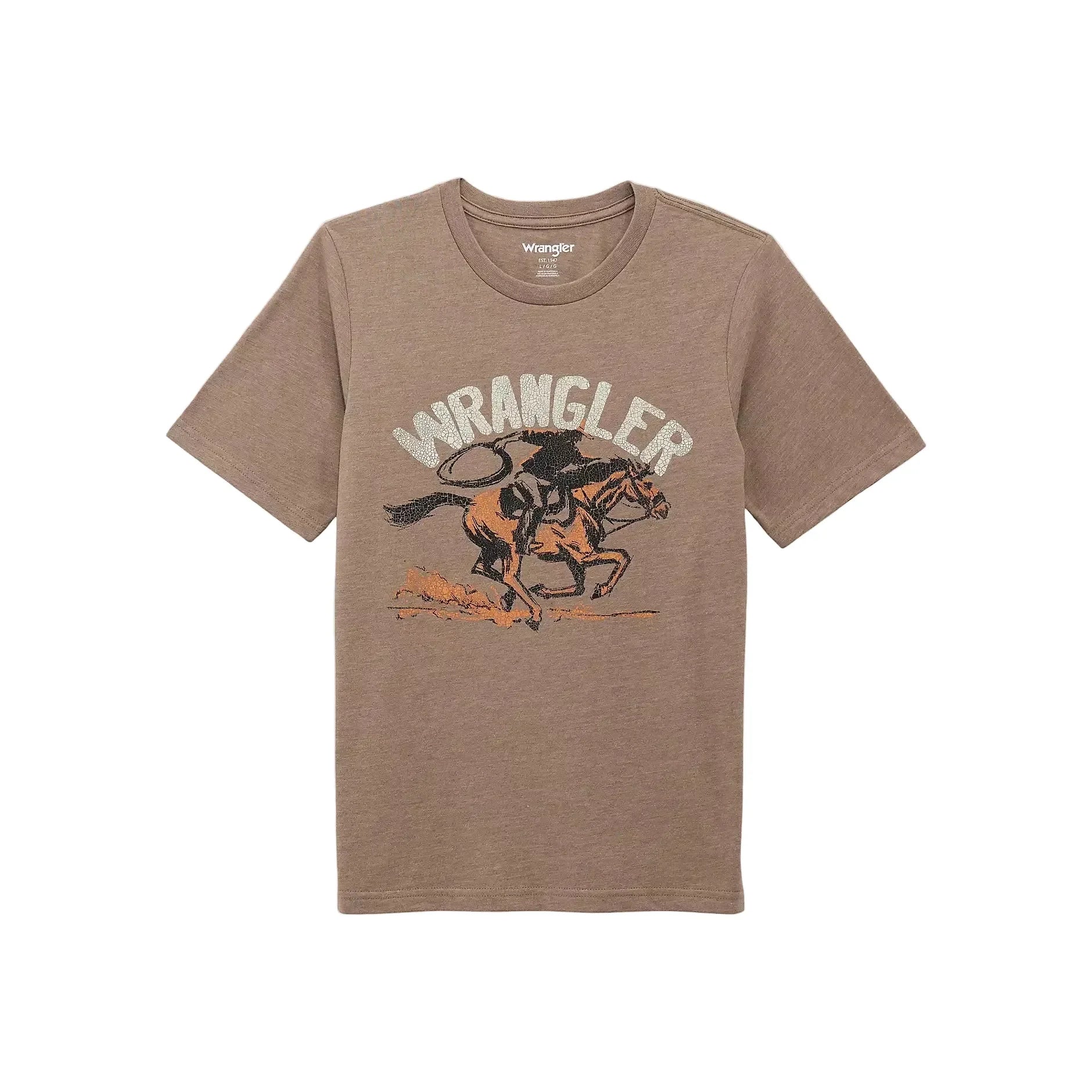 Boy's Wrangler Brindle Heather Lassoing Cowboy Graphic T-shirt 112375846