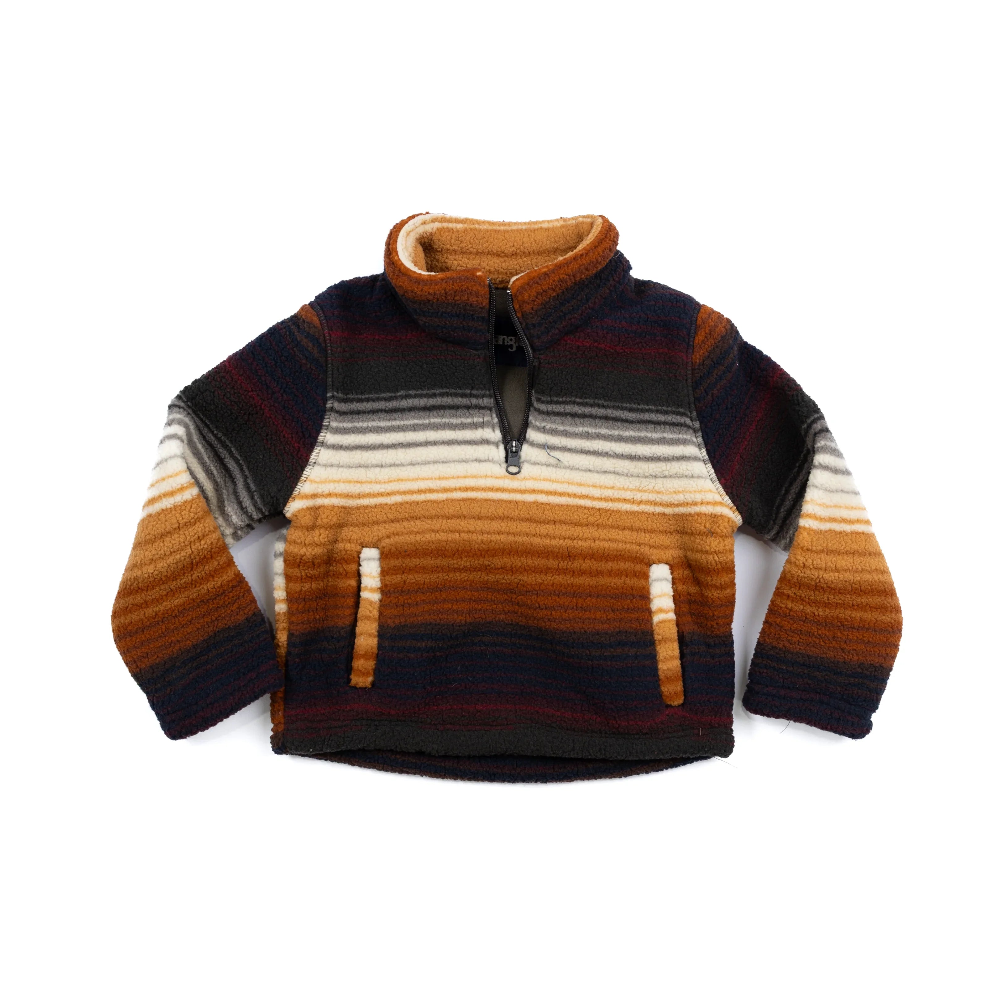 Boy's Wrangler Brown Multi Stripe Fleece Pullover