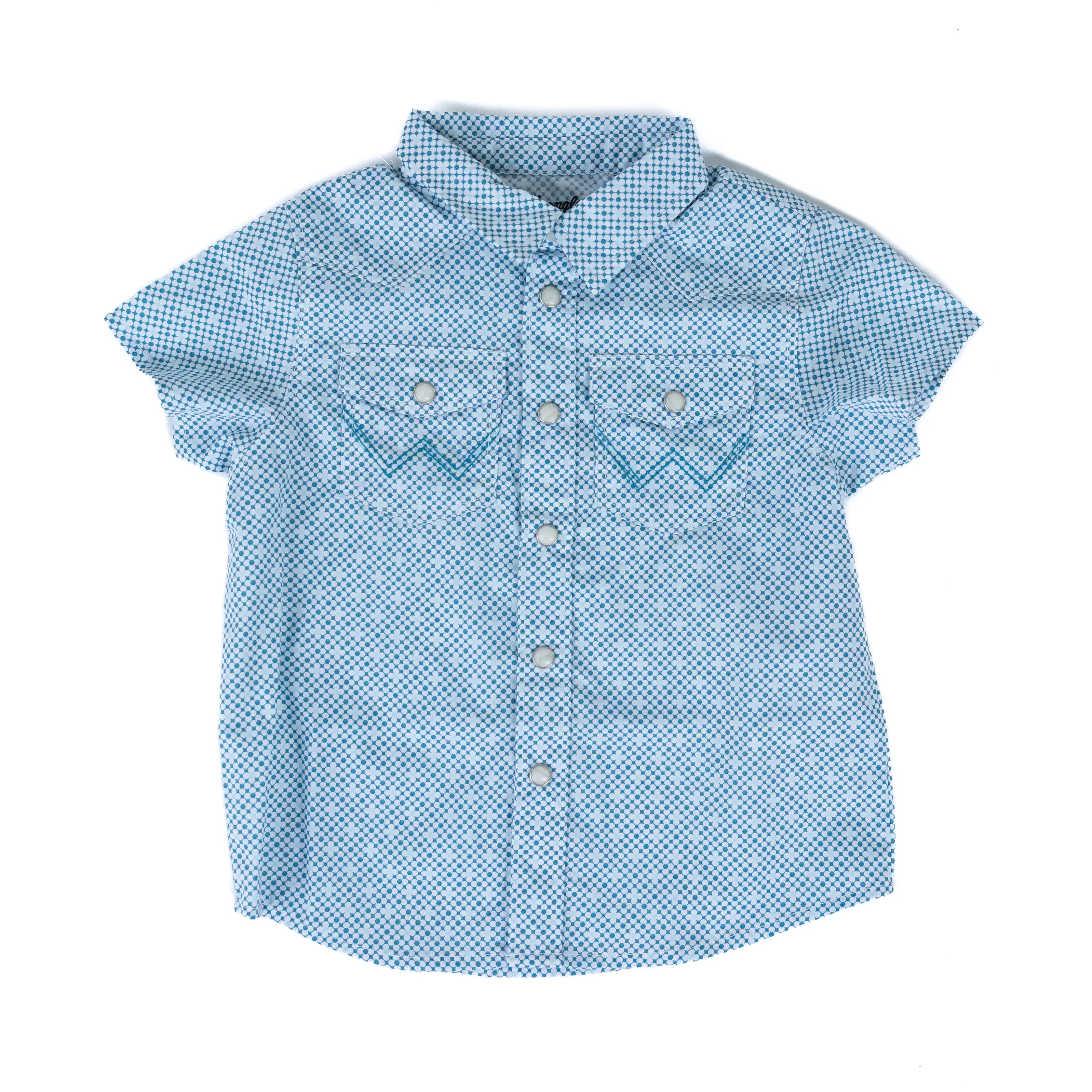 Boy's Wrangler Toddler Blue Geo Snap Printed Shirt 112378880