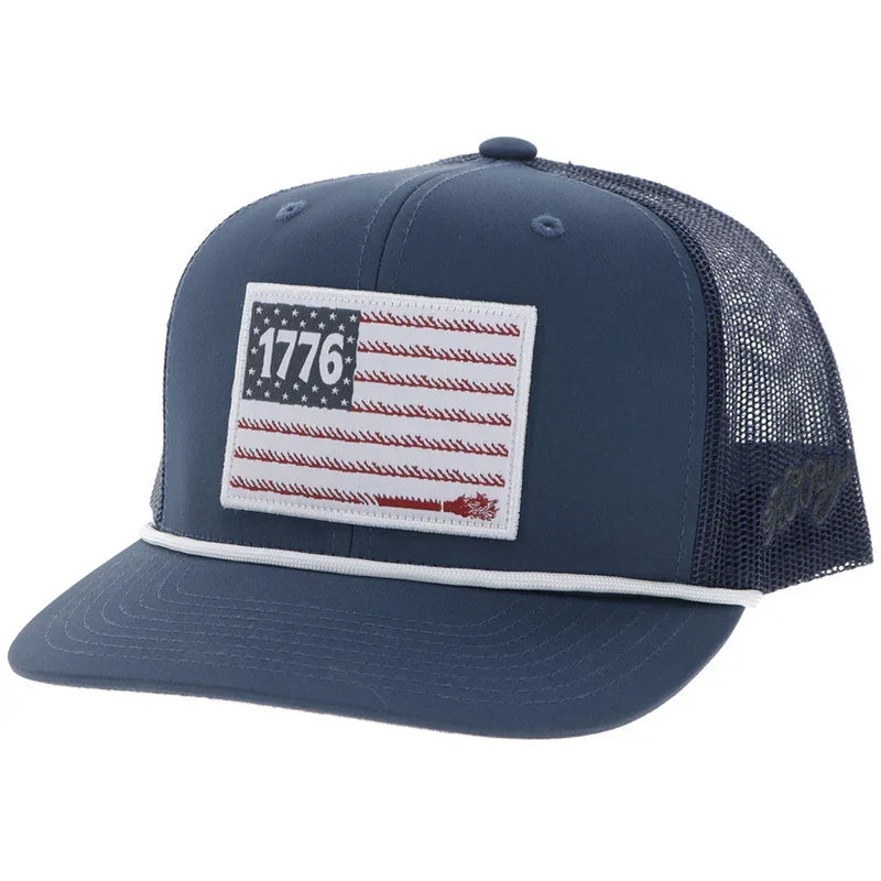 Boy's Youth Hooey "Liberty Roper" Navy with 1776 Flag Patch 2655T-NV-Y