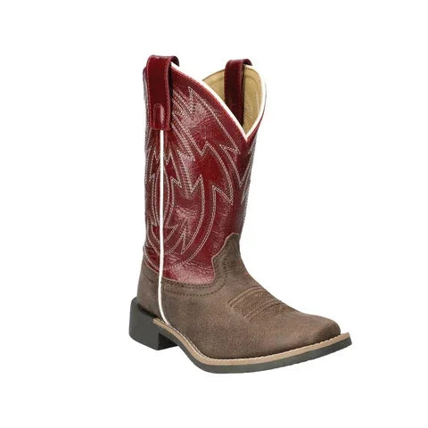 Boy's Youth Smoky Mountain Brown/Burgundy Western Boots