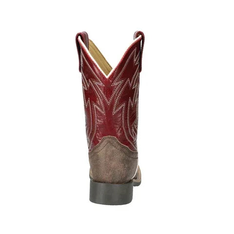Boy's Youth Smoky Mountain Brown/Burgundy Western Boots