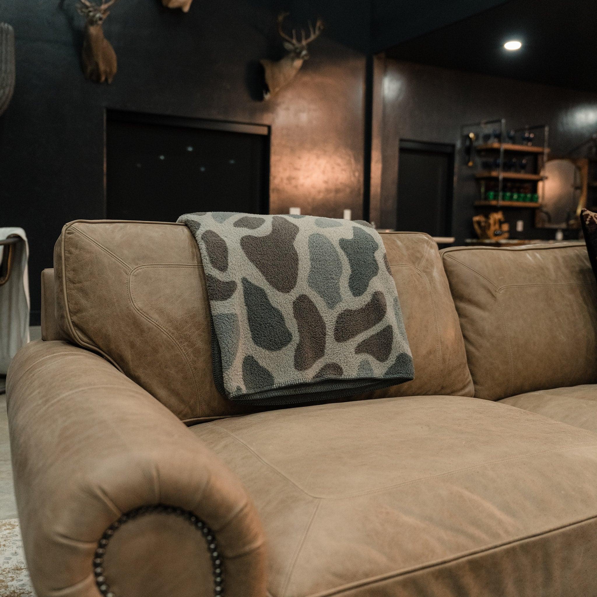 Burlebo Classic Deer Camo Fireside Sherpa Blanket