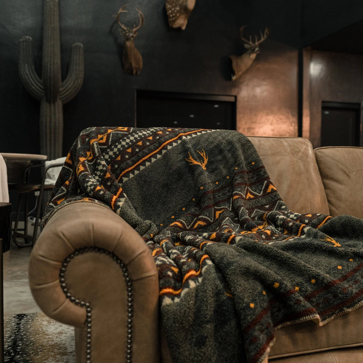 Burlebo Western Aztec Fireside Sherpa Blanket