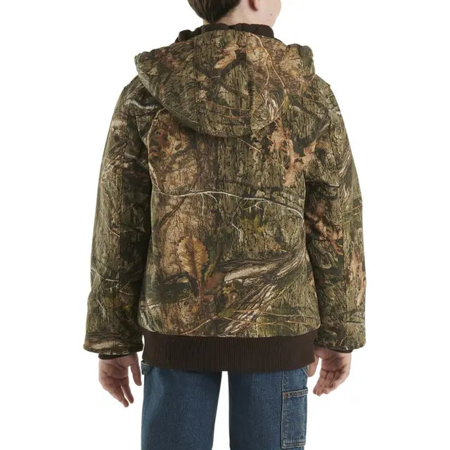 Boy's Carhartt Zip-Front Canvas Insulated Hooded Camo Jacket CP8579-CR27-JT6