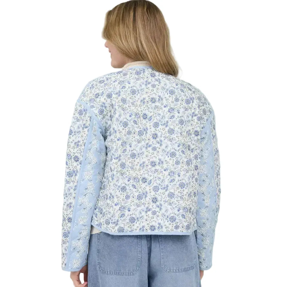 Women's Colorblock Floral Zip-up Quilted Jacket B6SJ1011