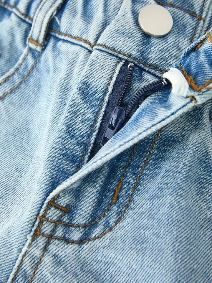 Rylee Faith Girl's Light Wash Bow Applique Relaxed Fit Jeans