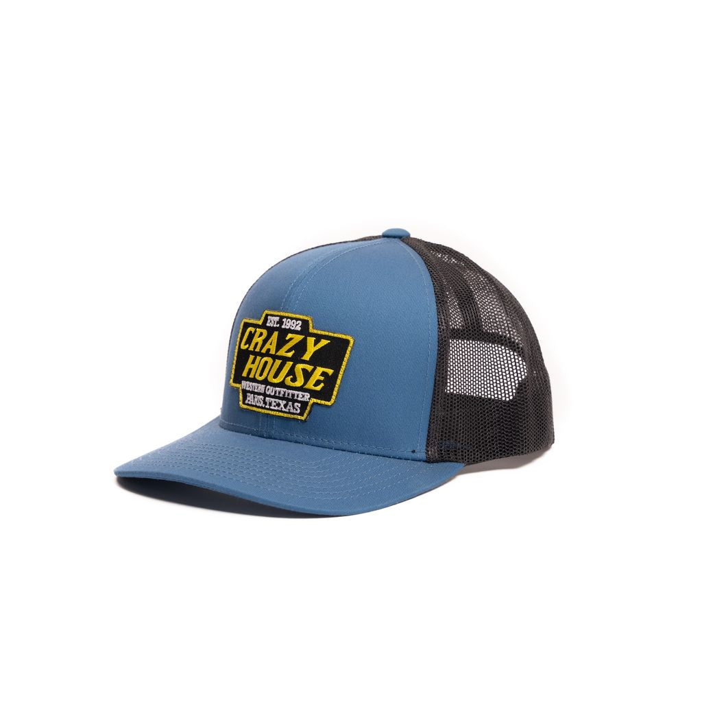 Crazy House Unisex Blue and Gray Snapback with Outfitter Patch - Crazy House Western Wear