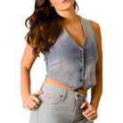 Women's Kimes Ranch Stripe Candace Denim Vest