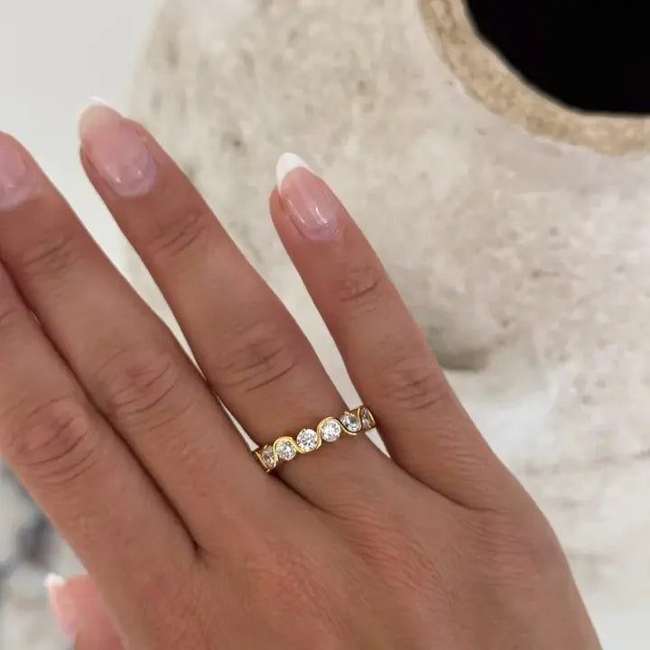 Women's Gold and Silver Plated Wavy "Layla" Ring