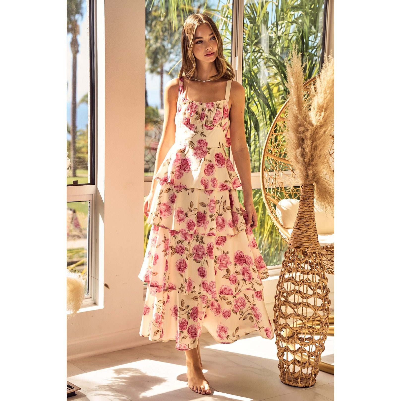 Women's Rosalie Layers Of Love Ruffled Maxi Dress DB3380-01