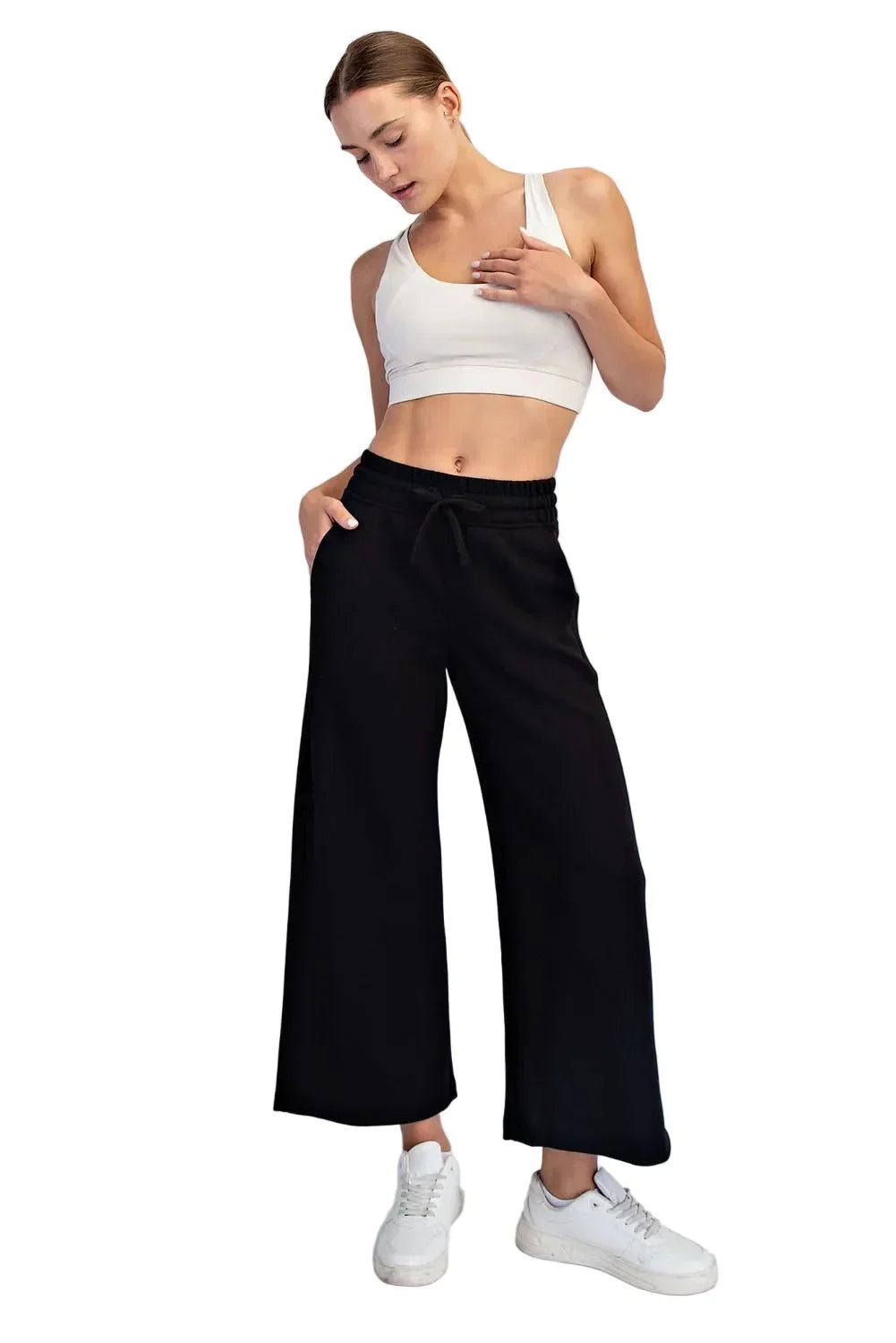 Women's Rae Mode Modal Scuba Cropped Wide Leg Pants