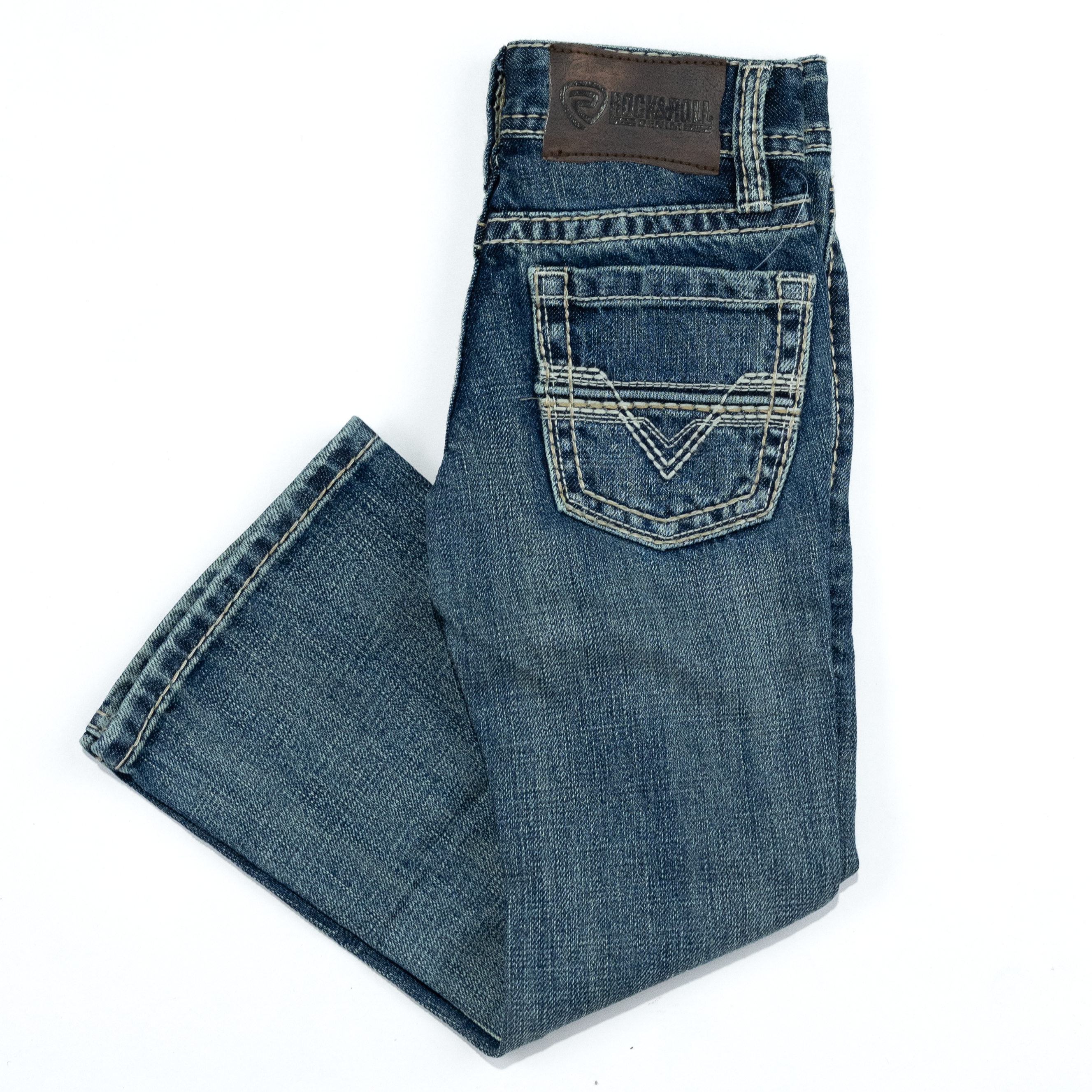 Boy's Rock & Roll Denim Two Tone Bootcut Jeans BB0BD07421 - Crazy House Western Wear