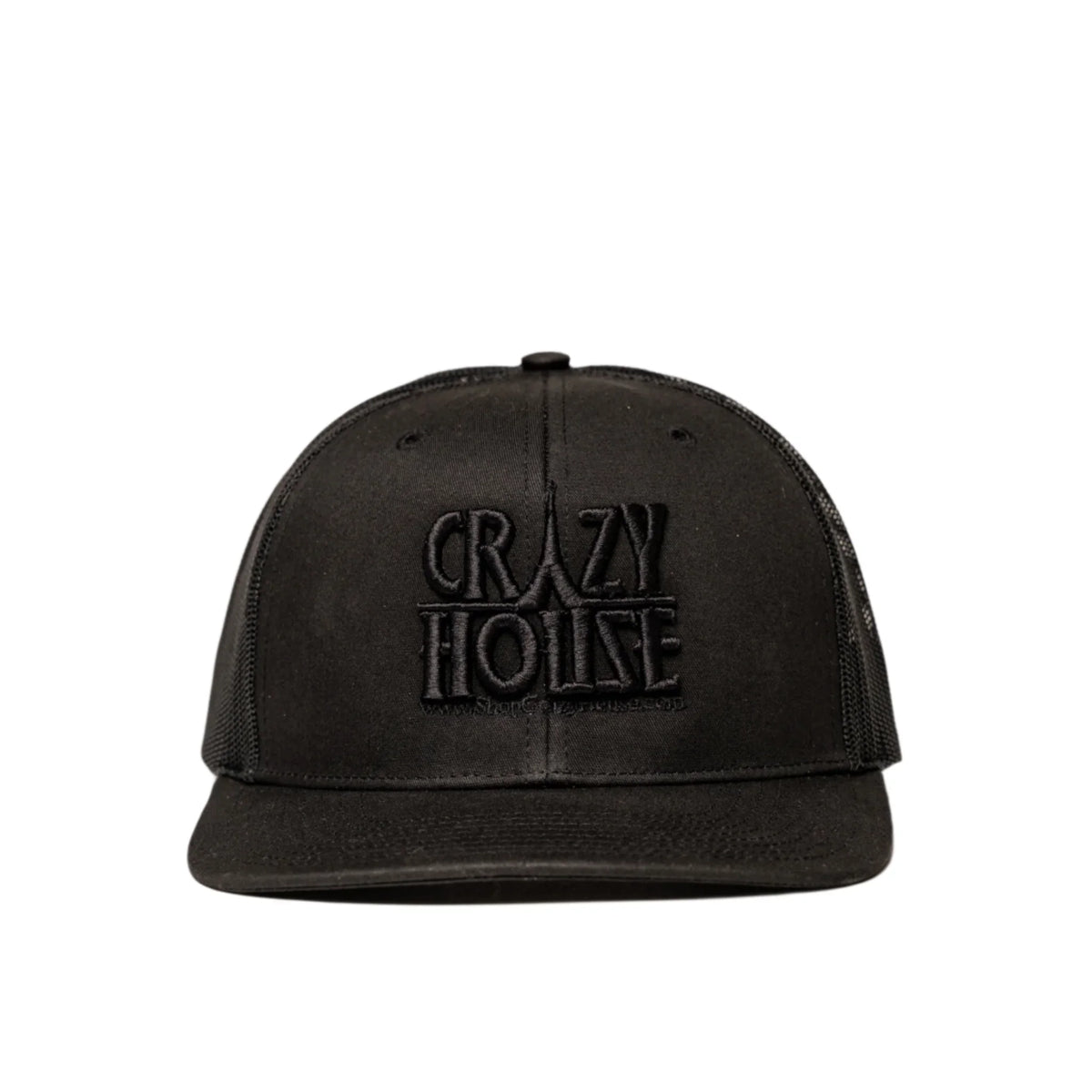 Crazy House Black on Black Trucker Cap with Stitching - Crazy House Western Wear