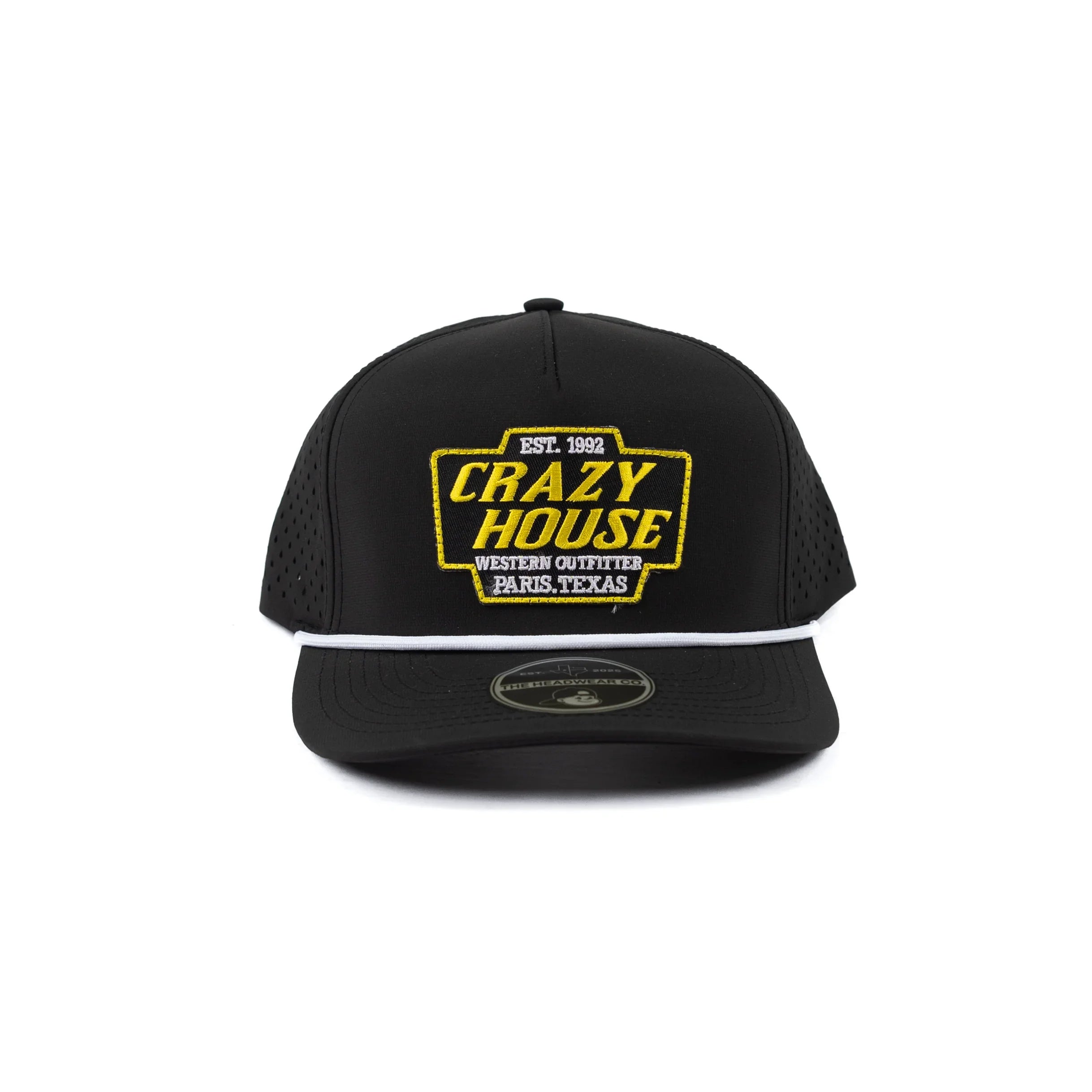 Crazy House Black Snapback with Patch and Rope