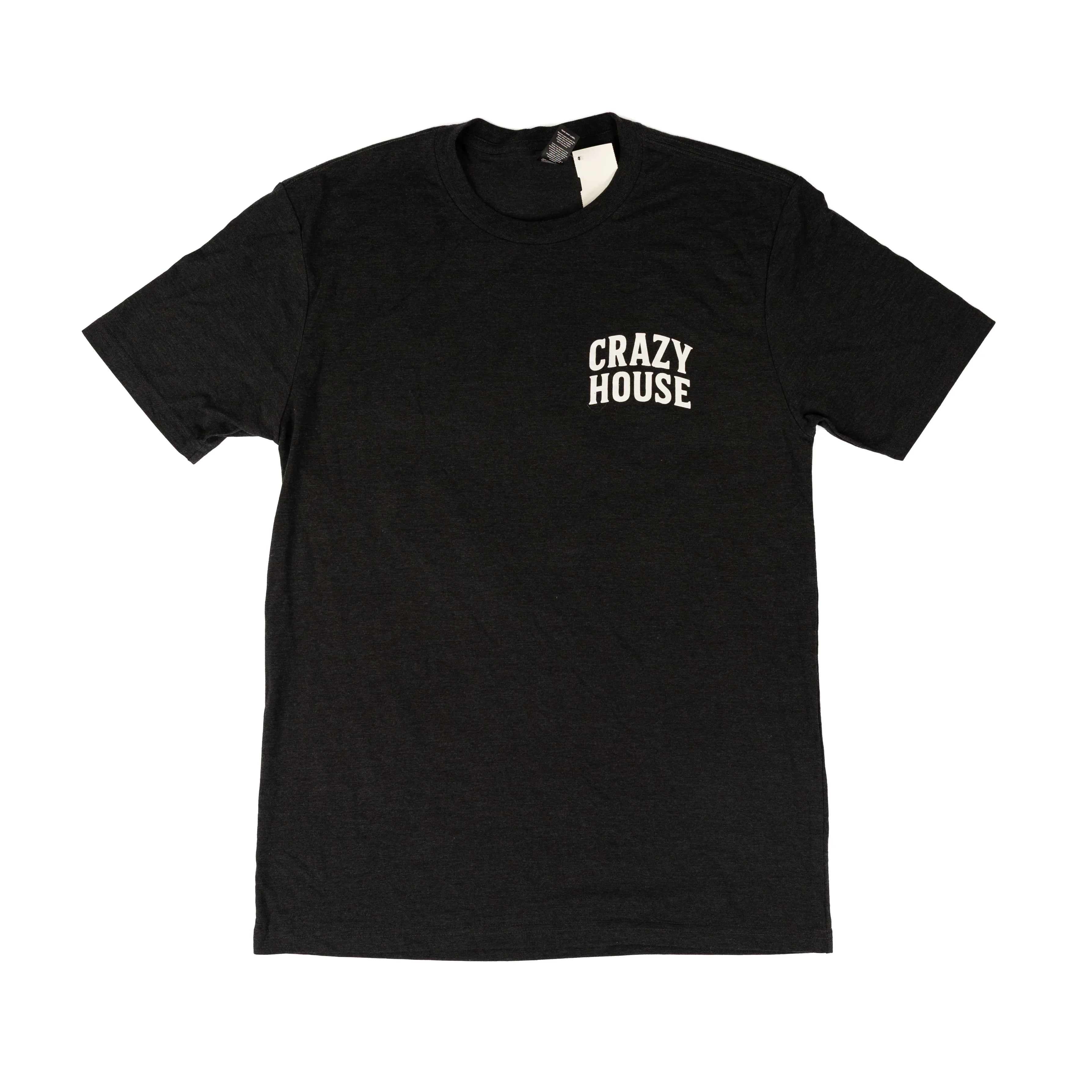 Crazy House Black T-shirt with American Flag