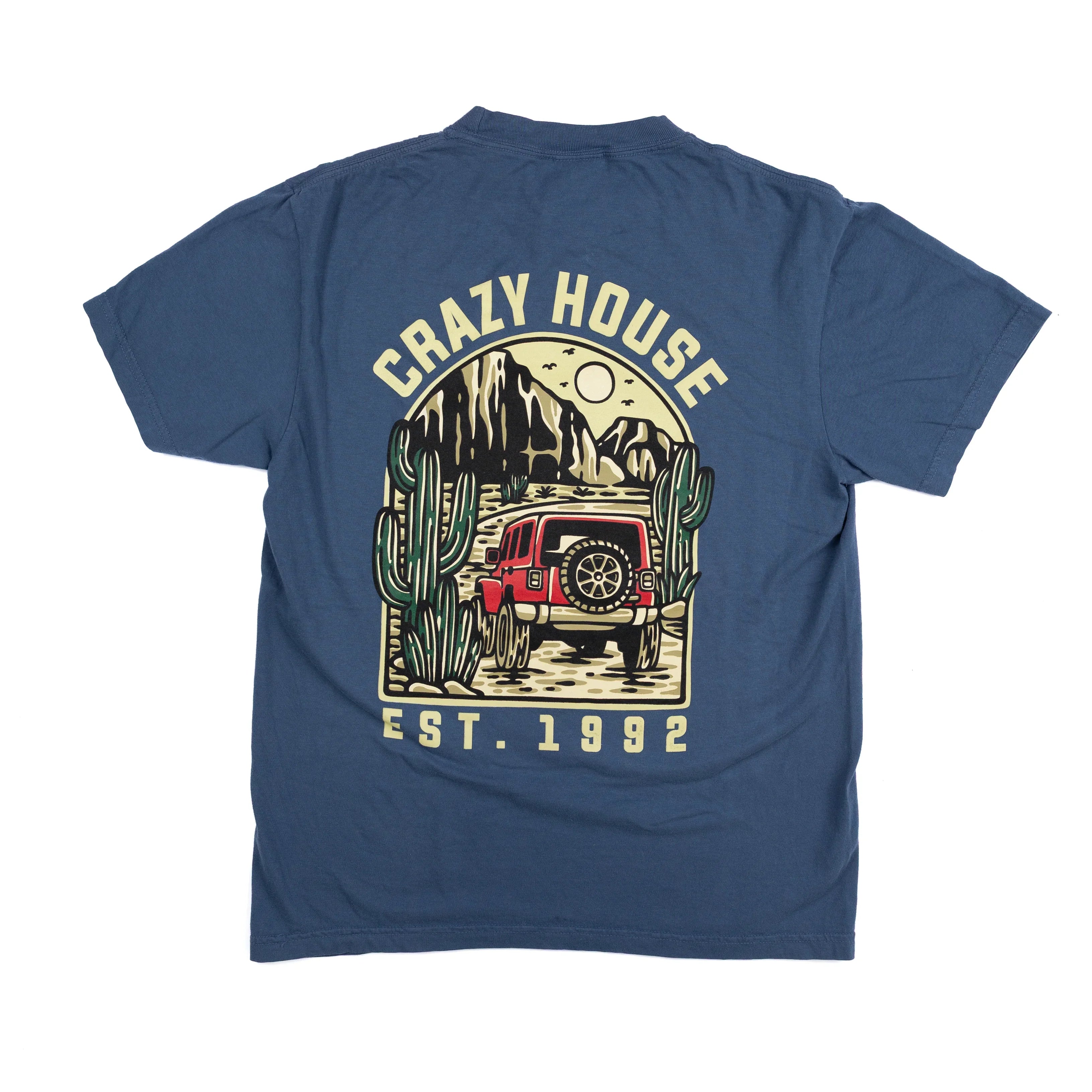 Crazy House Blue Jeep Desert T-shirt