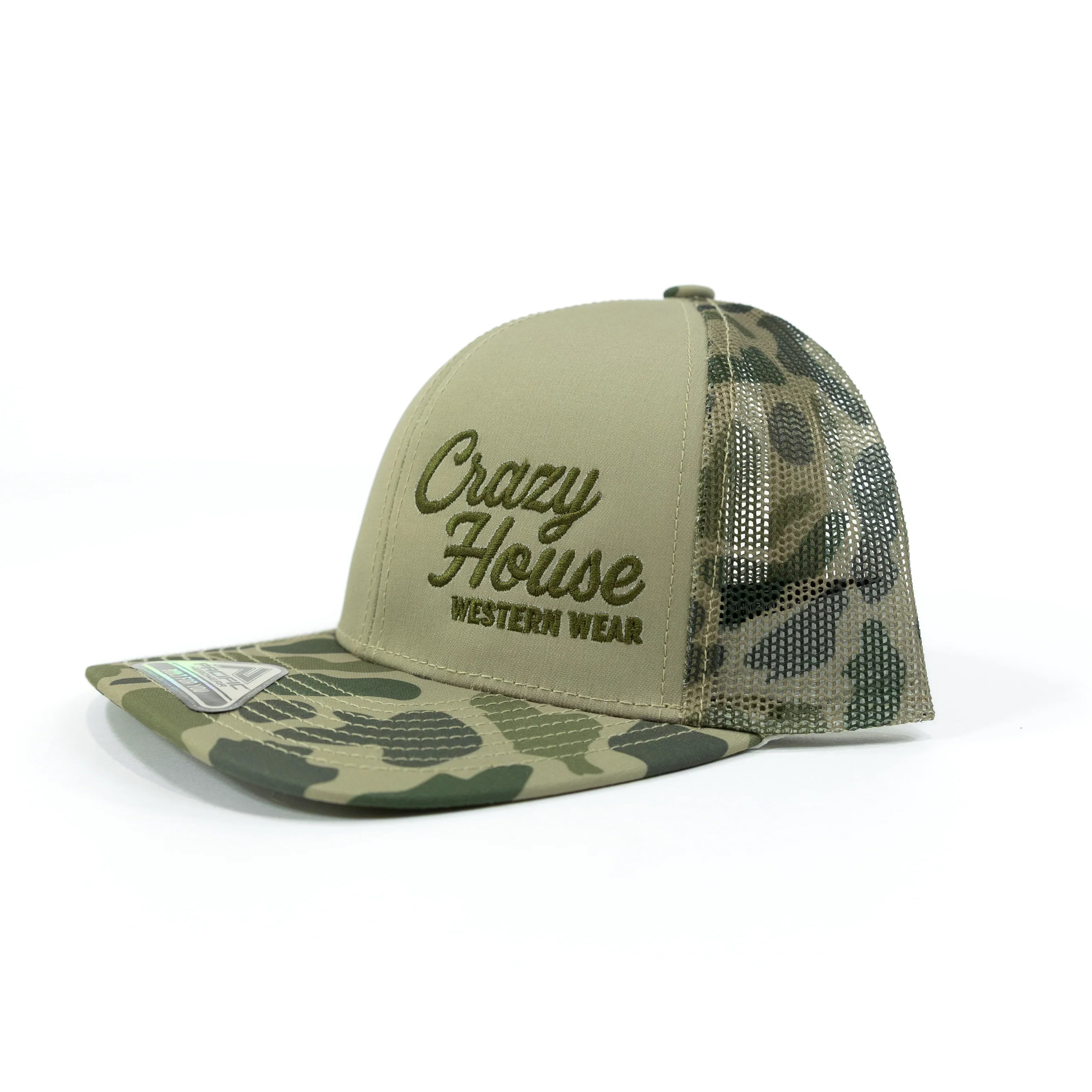 Crazy House Camo and Tan Snapback Cap