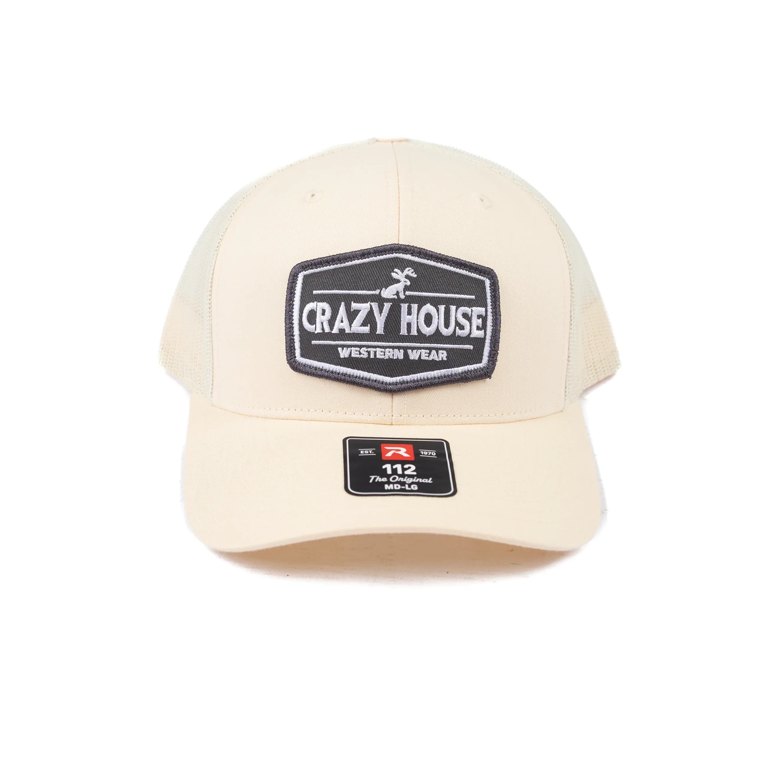 Crazy House Cream Cap with Gray Patch
