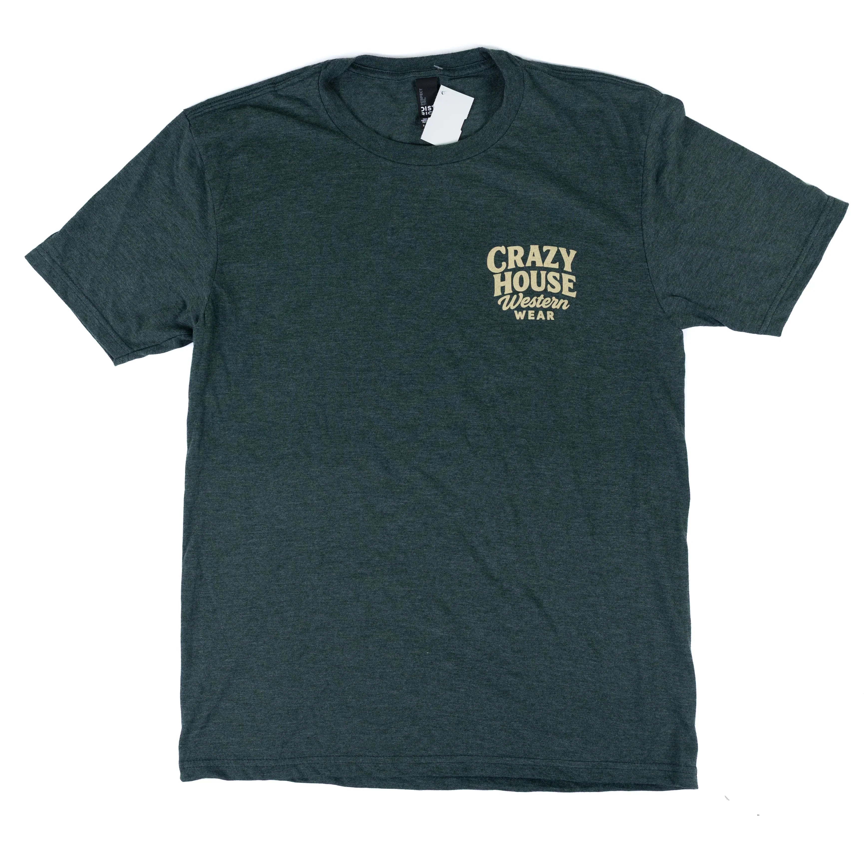 Crazy House Forest Green Short Sleeve Script T-shirt