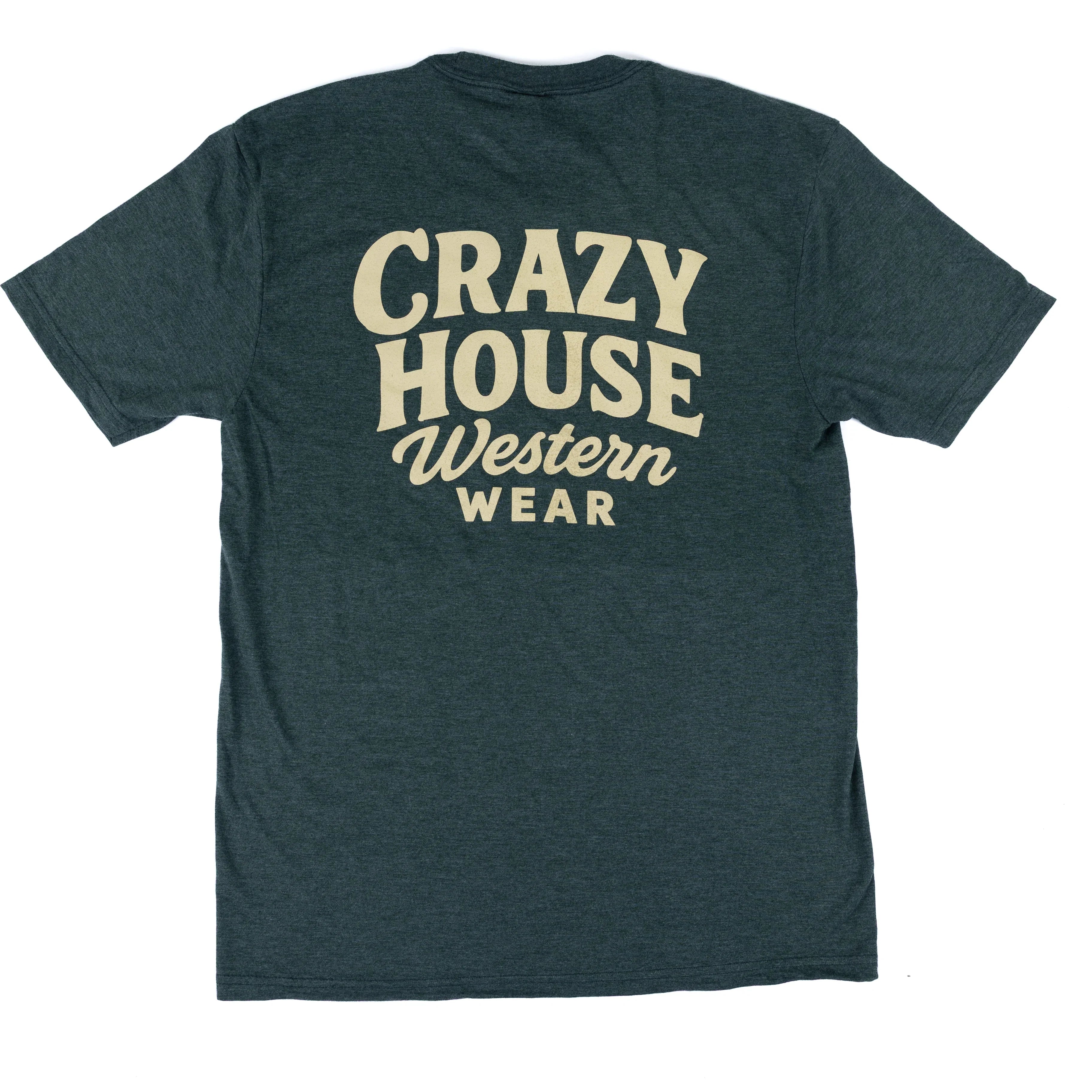 Crazy House Forest Green Short Sleeve Script T-shirt