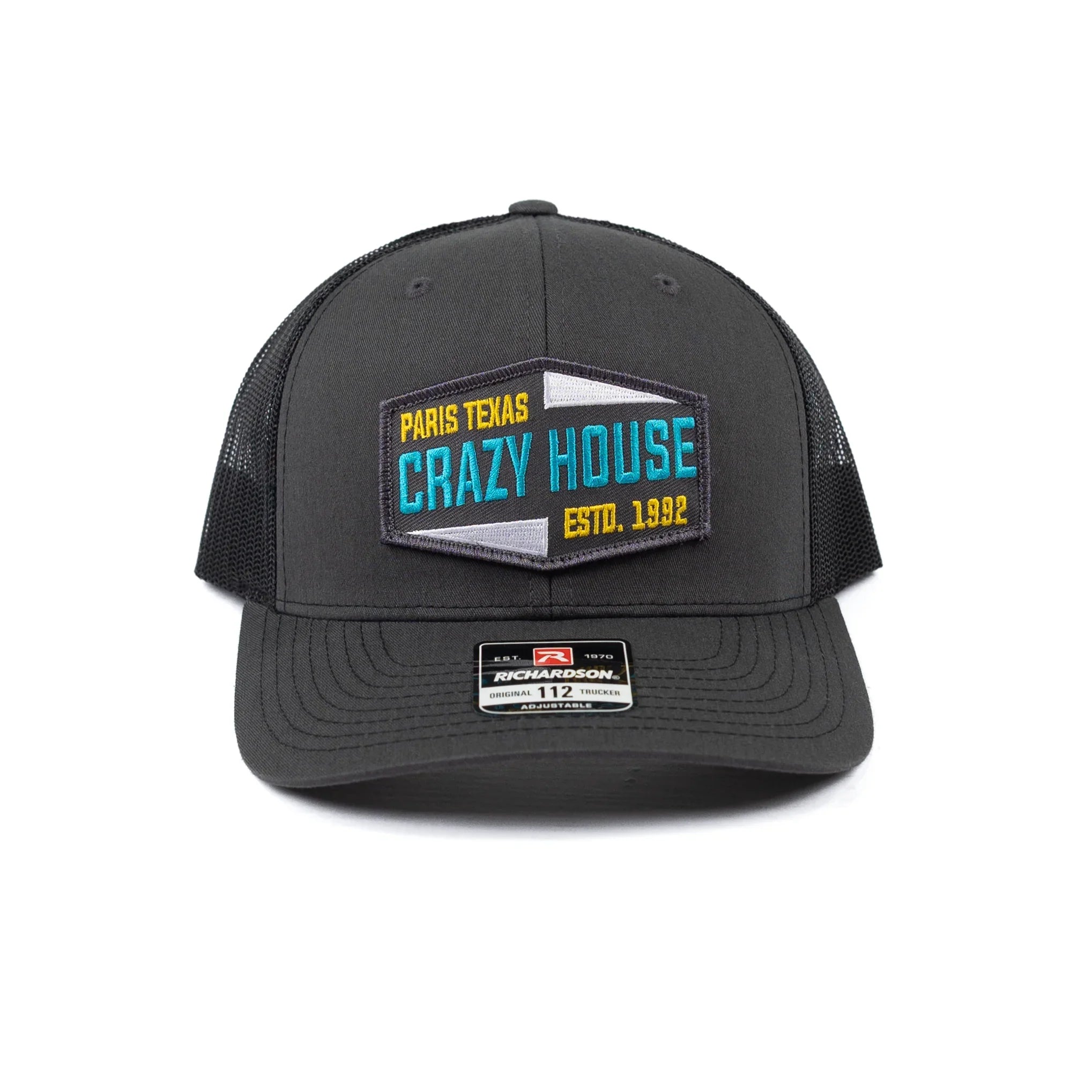 Crazy House Gray and Black Cap with Slanted Twill Patch