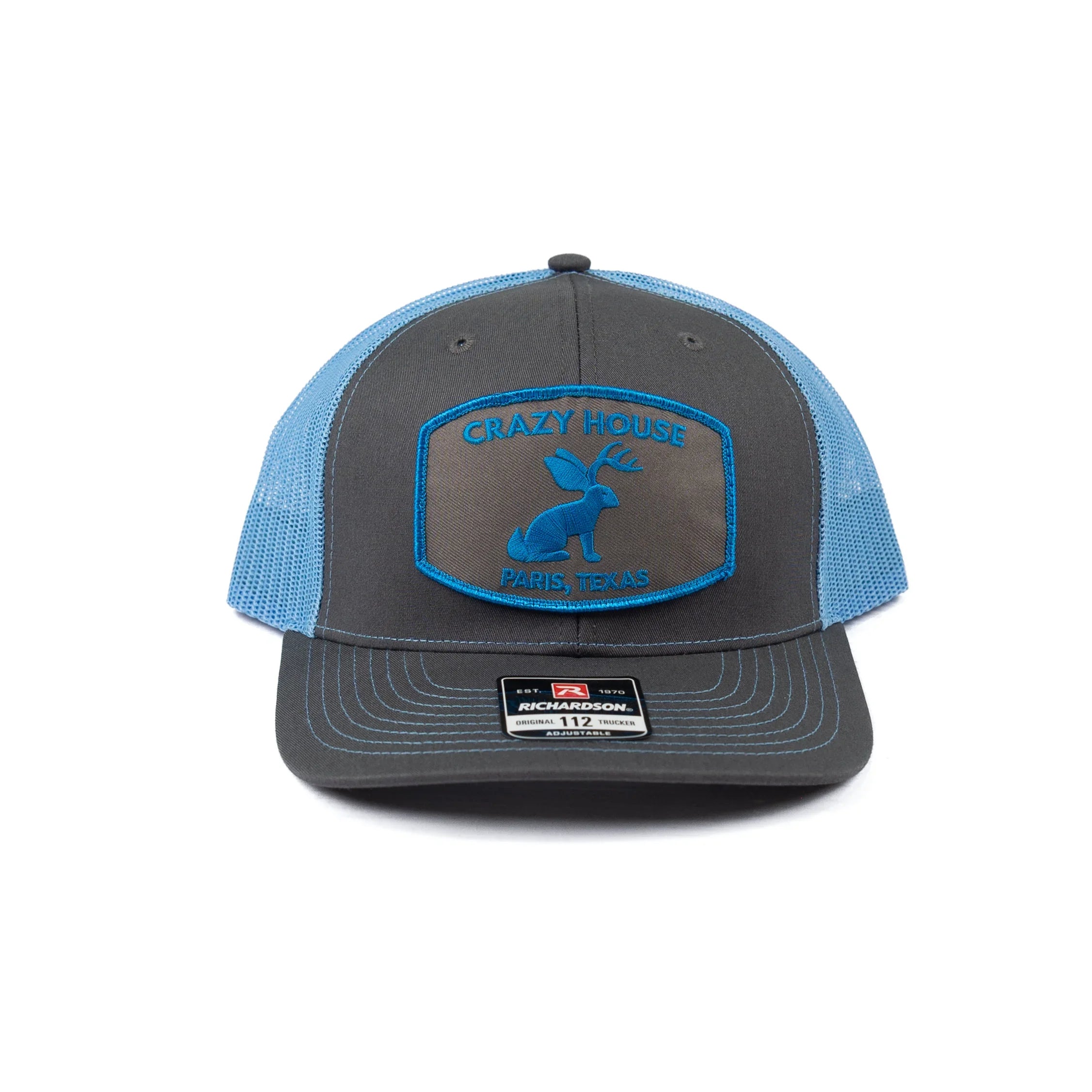 Crazy House Gray and Blue Cap with Jackalope Patch