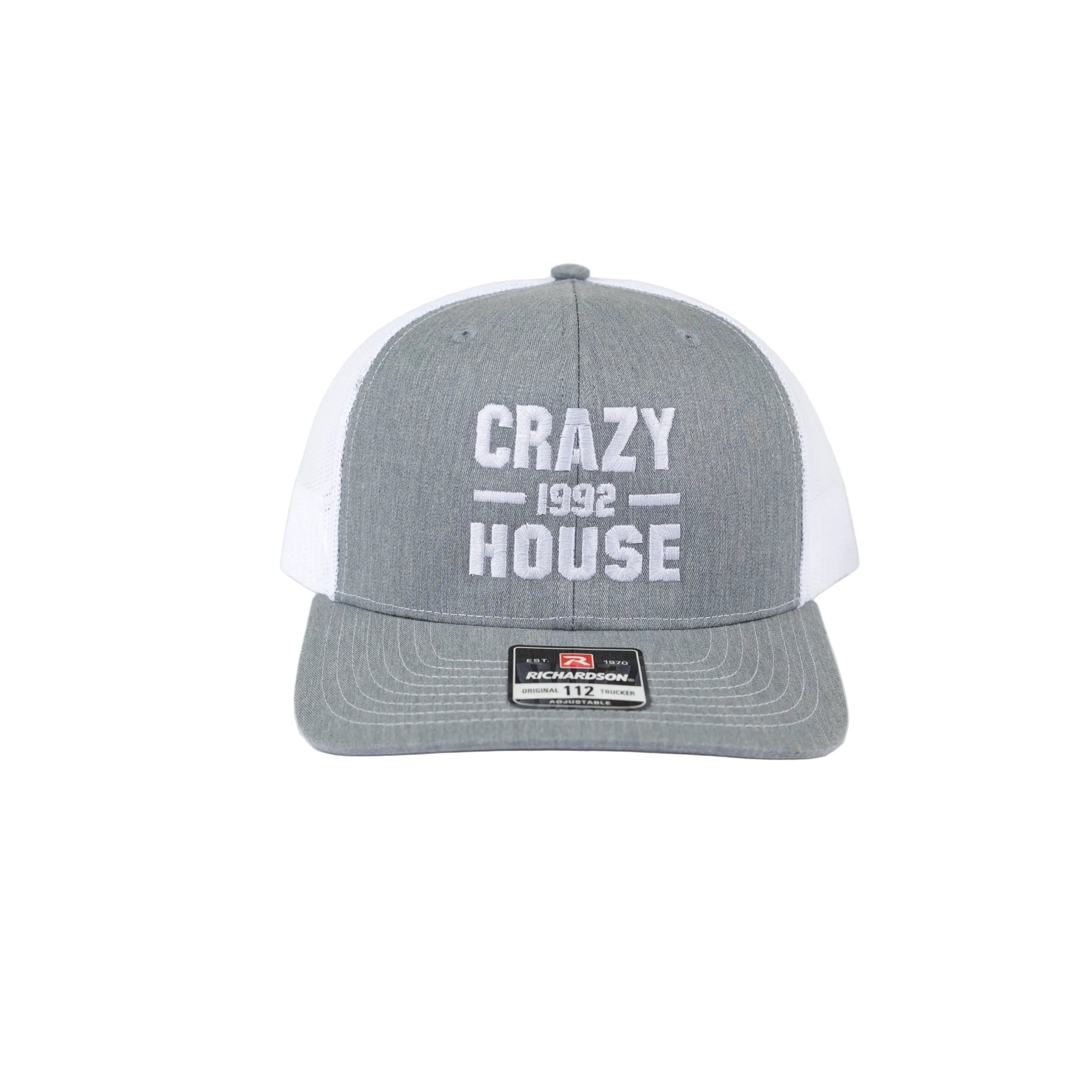 Crazy House Gray and White Cap with Stitching