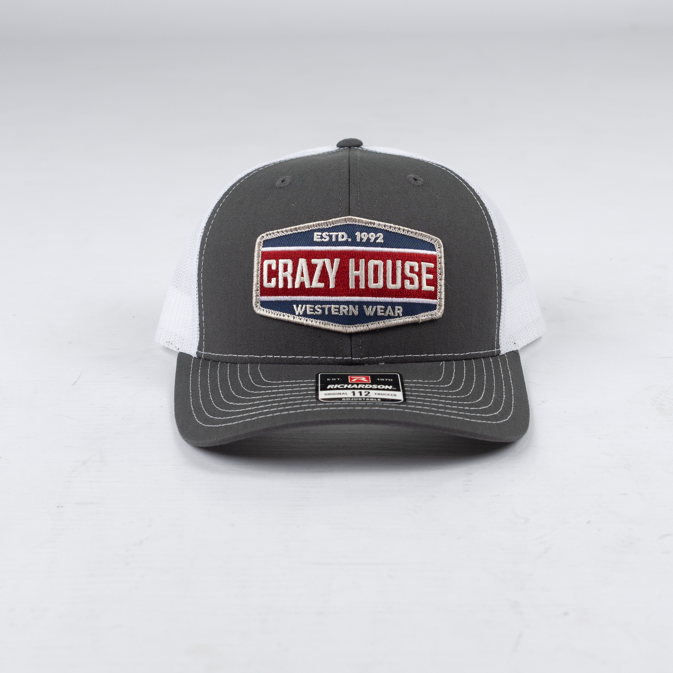 Crazy House Gray and White Twill Patch Snapback