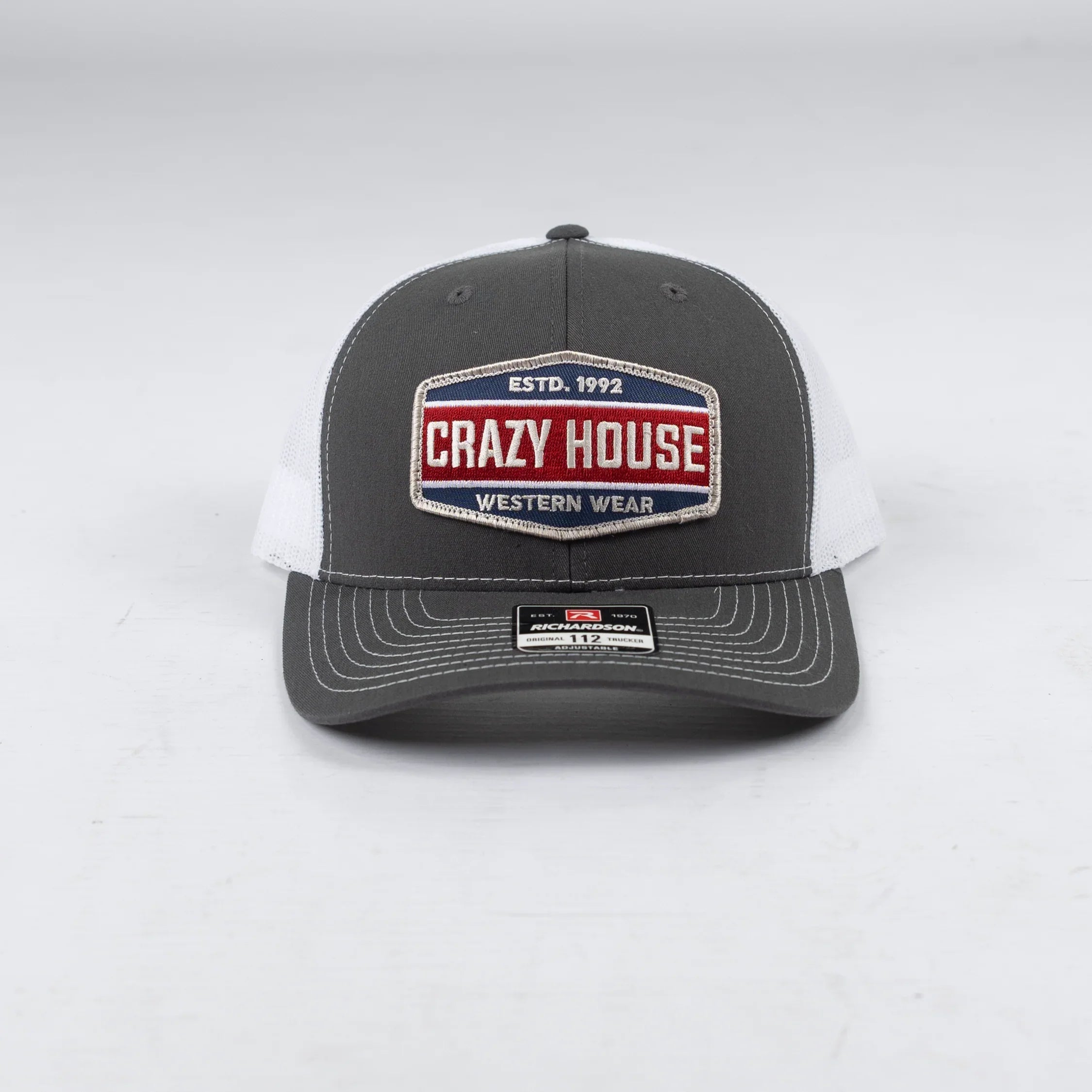 Crazy House Gray and White Twill Patch Snapback
