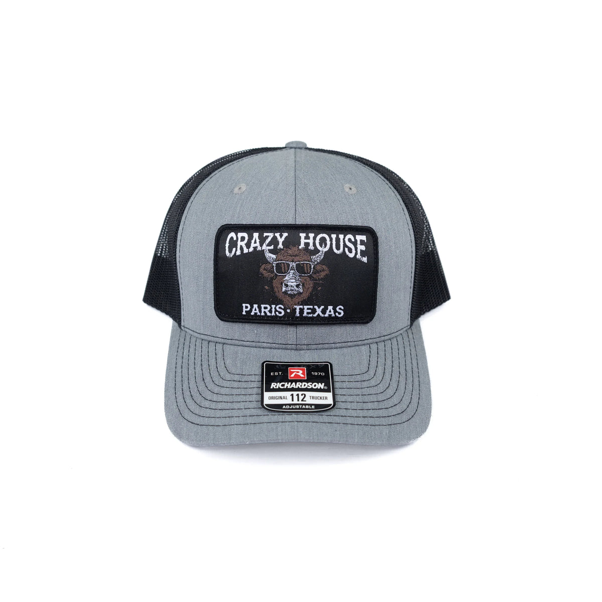 Crazy House Gray/Black Snapback with Cow Patch