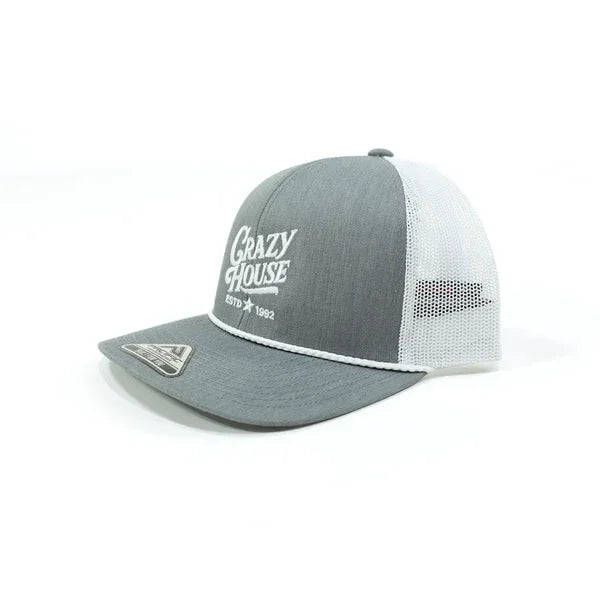 Crazy House Grey and White Mesh Snapback Cap