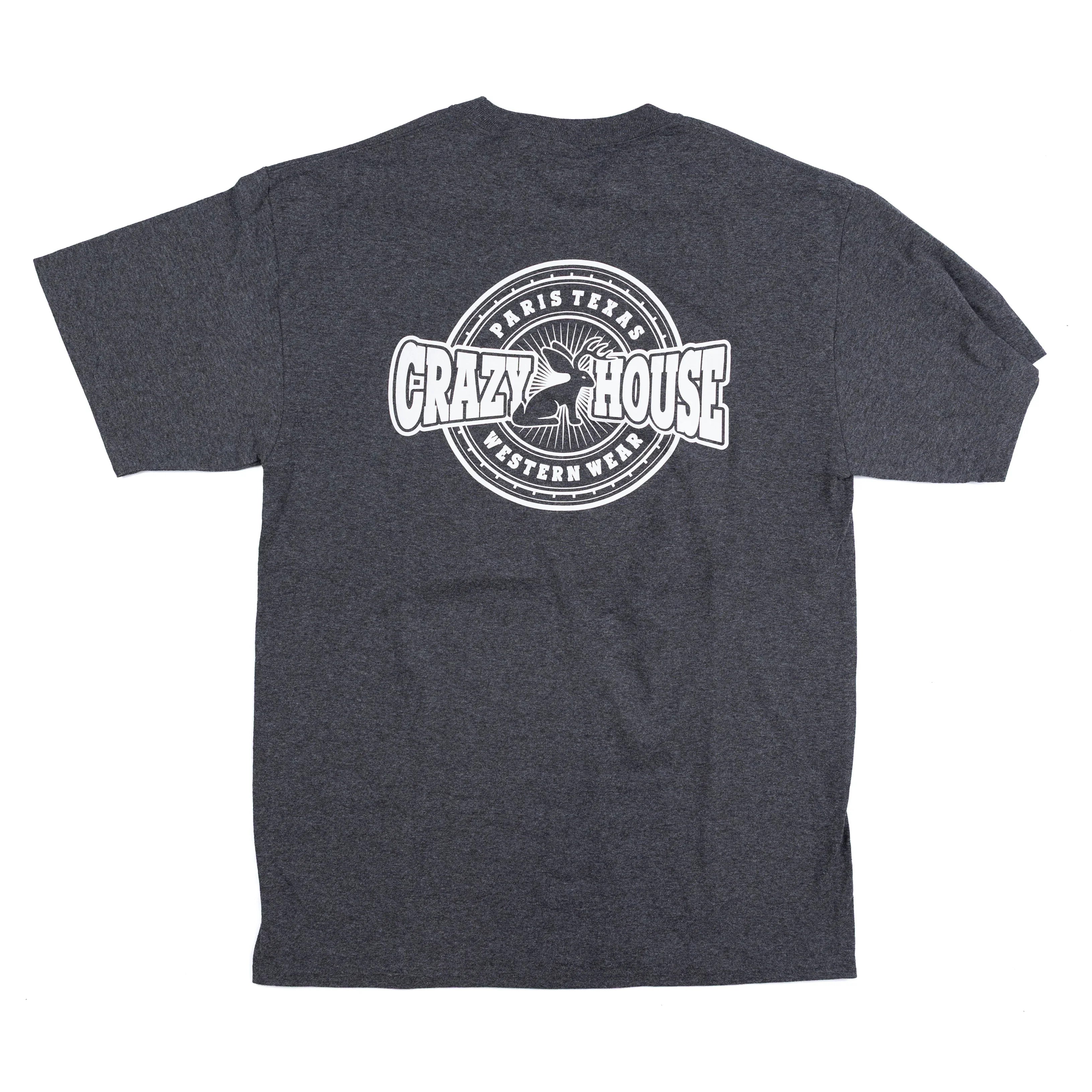 Crazy House Heather Gray Circle Jackalope T-shirt