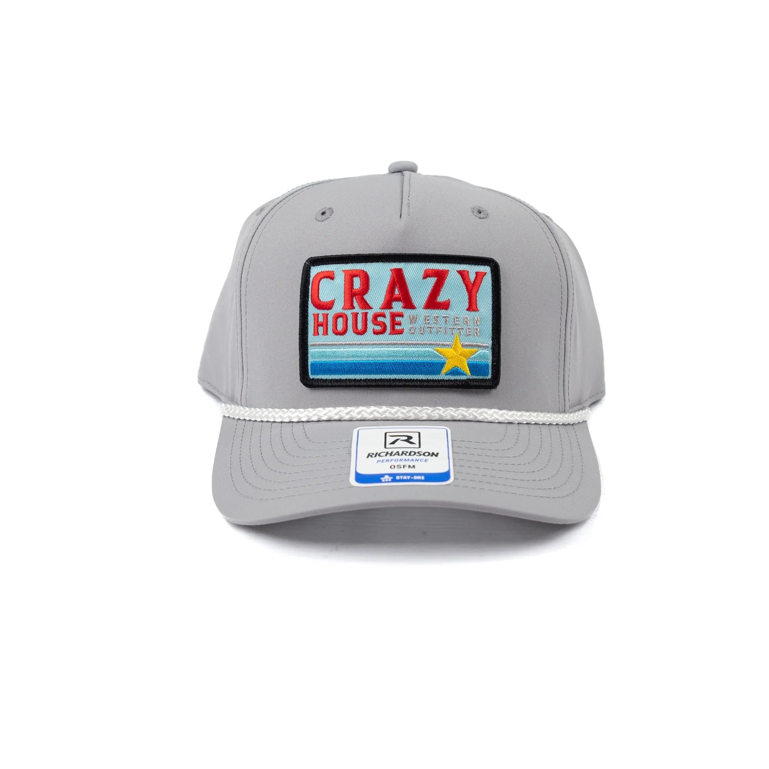 Crazy House Light Gray Cap with Patch and Rope