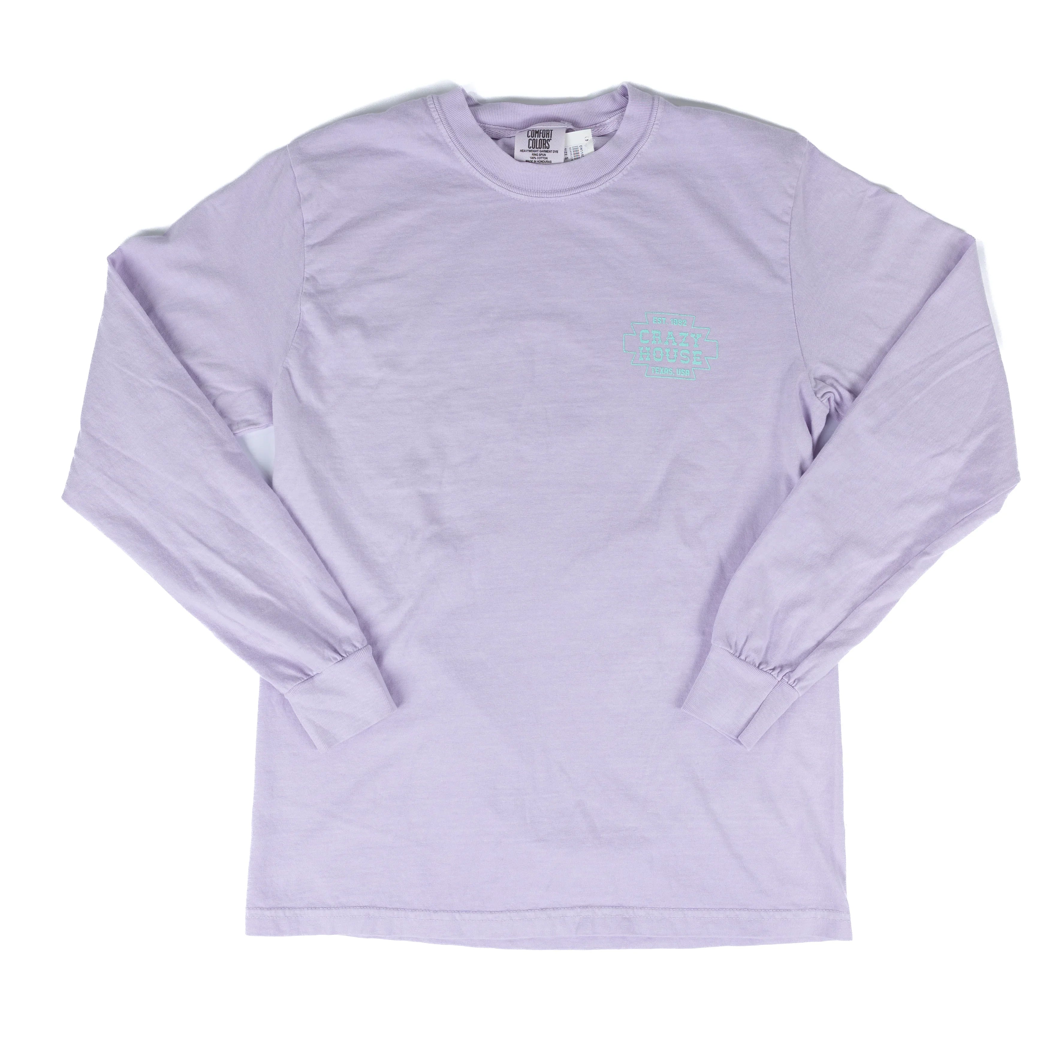 Crazy House Long Sleeve Shirt Orchid With Mint Aztec Print