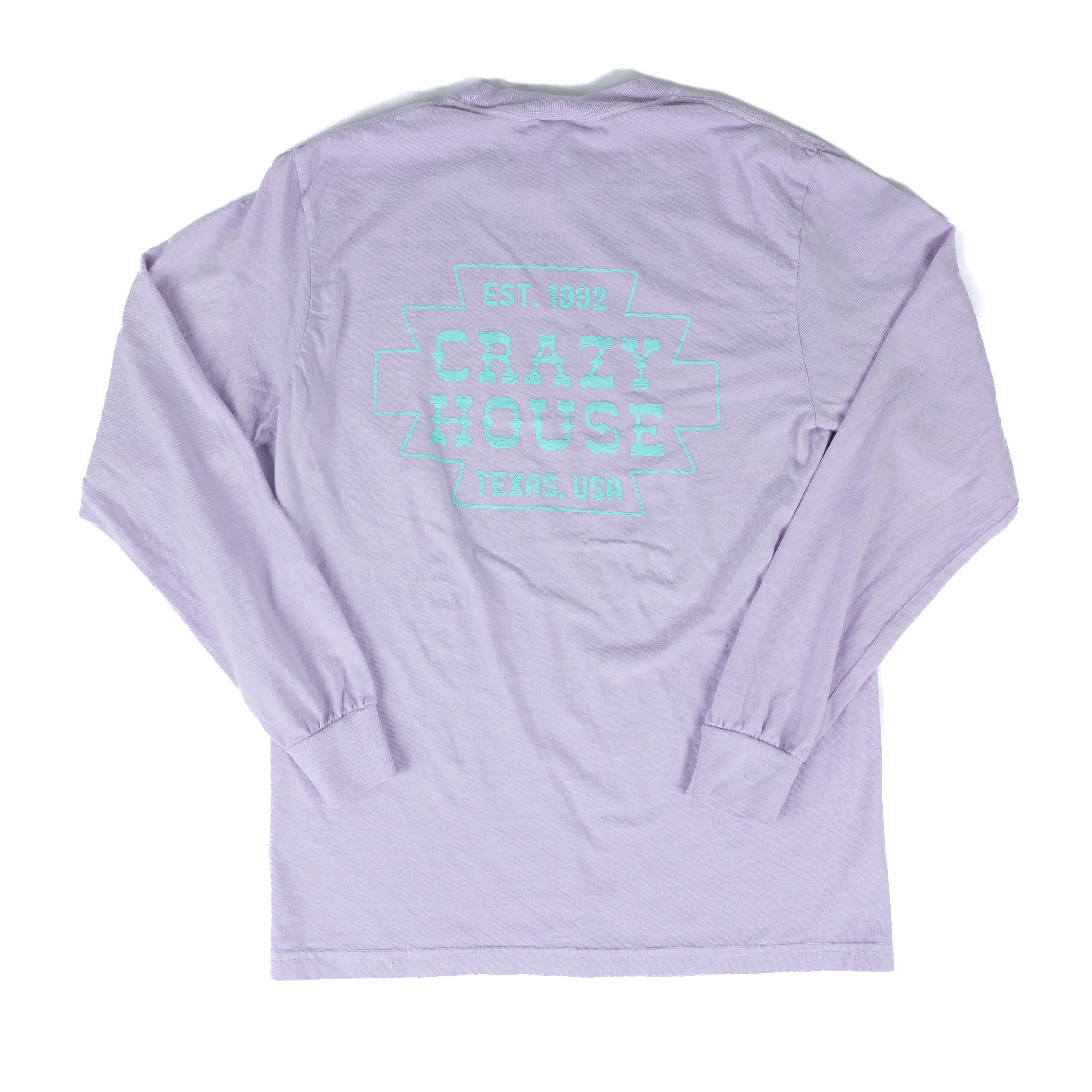 Crazy House Long Sleeve Shirt Orchid With Mint Aztec Print