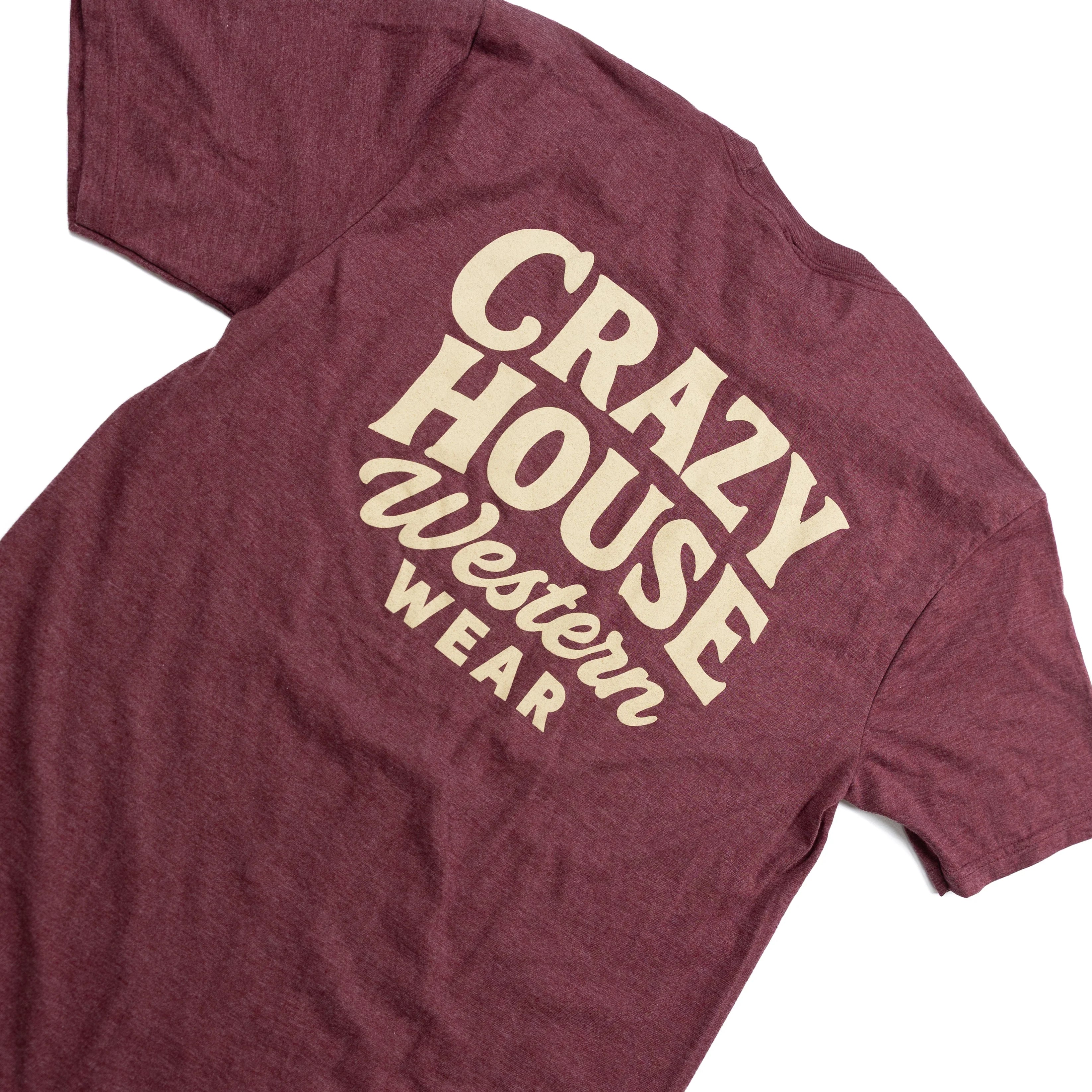 Crazy House Maroon Short Sleeve Script T-shirt