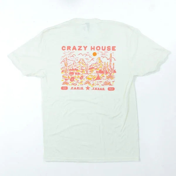 Crazy House Natural Camping Pink and Orange T-shirt