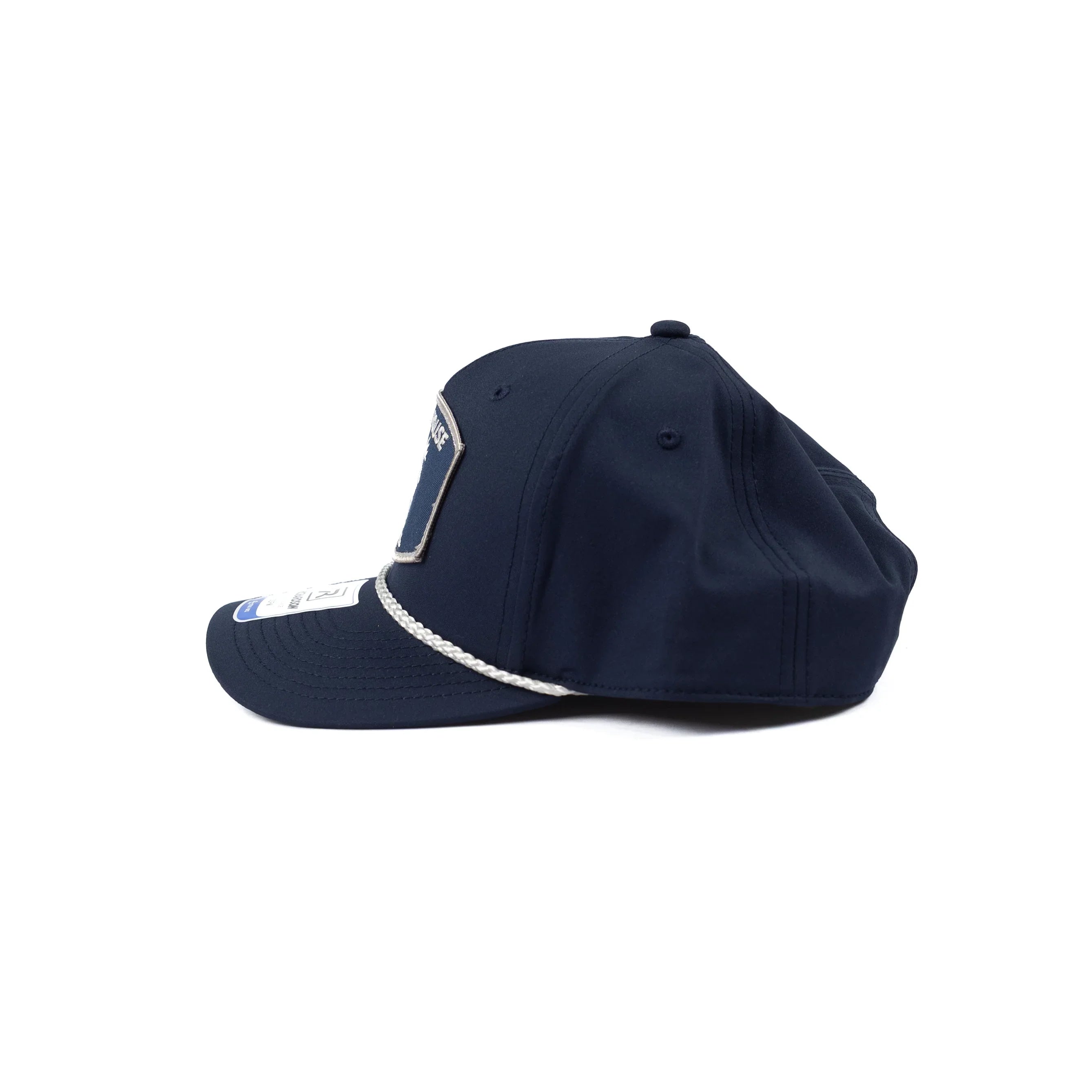Crazy House Navy Cap with Jackalope Patch and White Rope