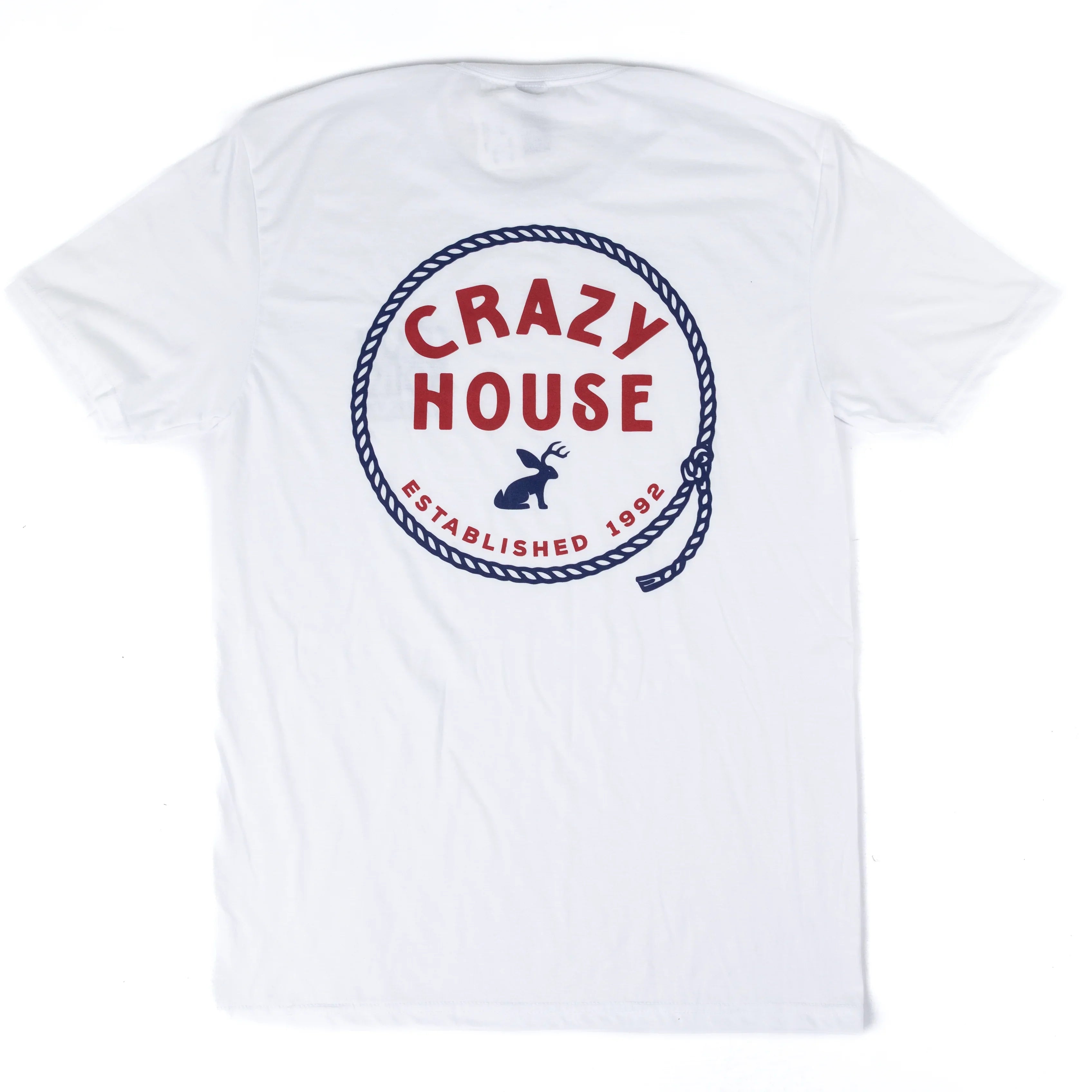 Crazy House Red White and Blue Rope and Jackalope Printed T-shirt