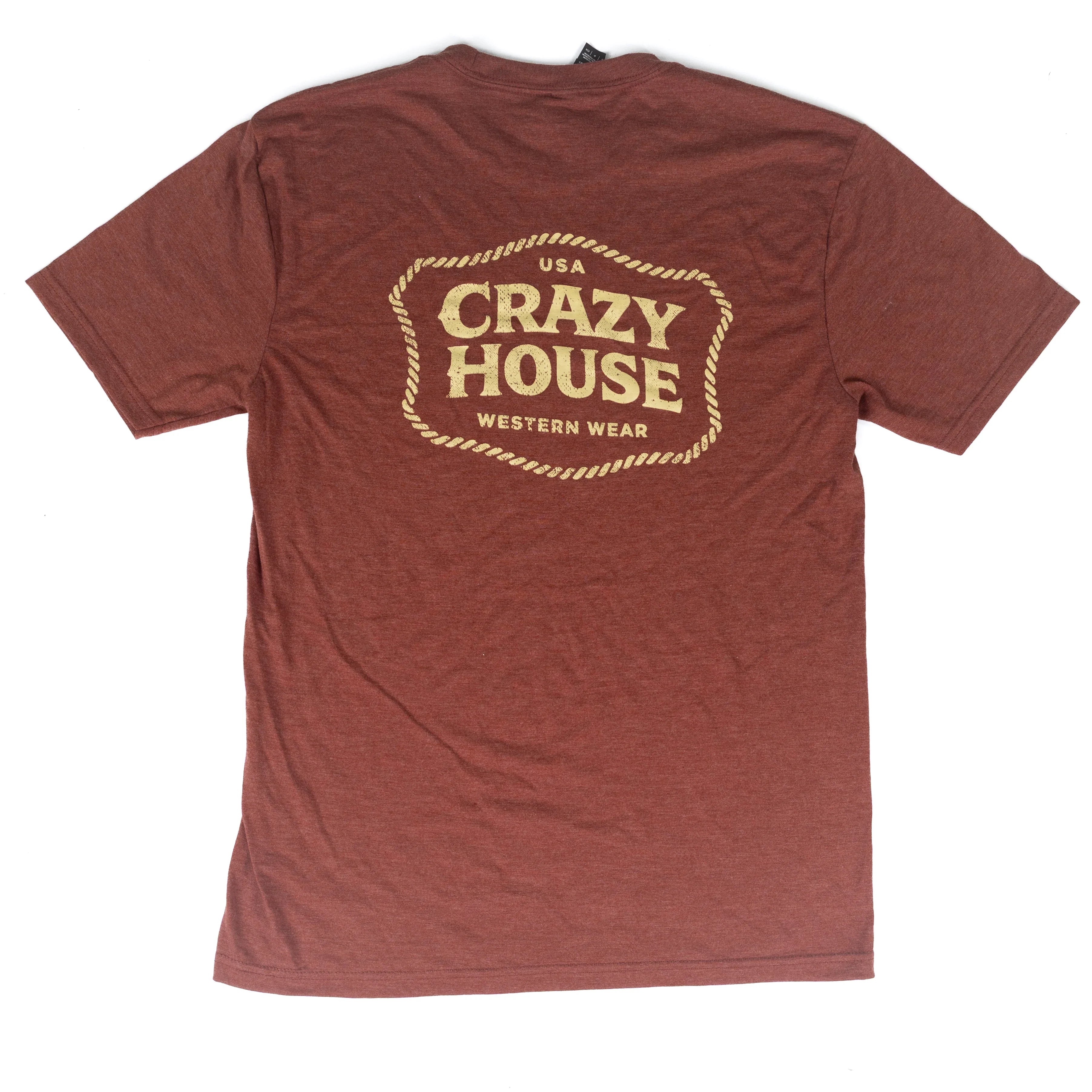 Crazy House Rust Short Sleeve Rope Printed T-shirt