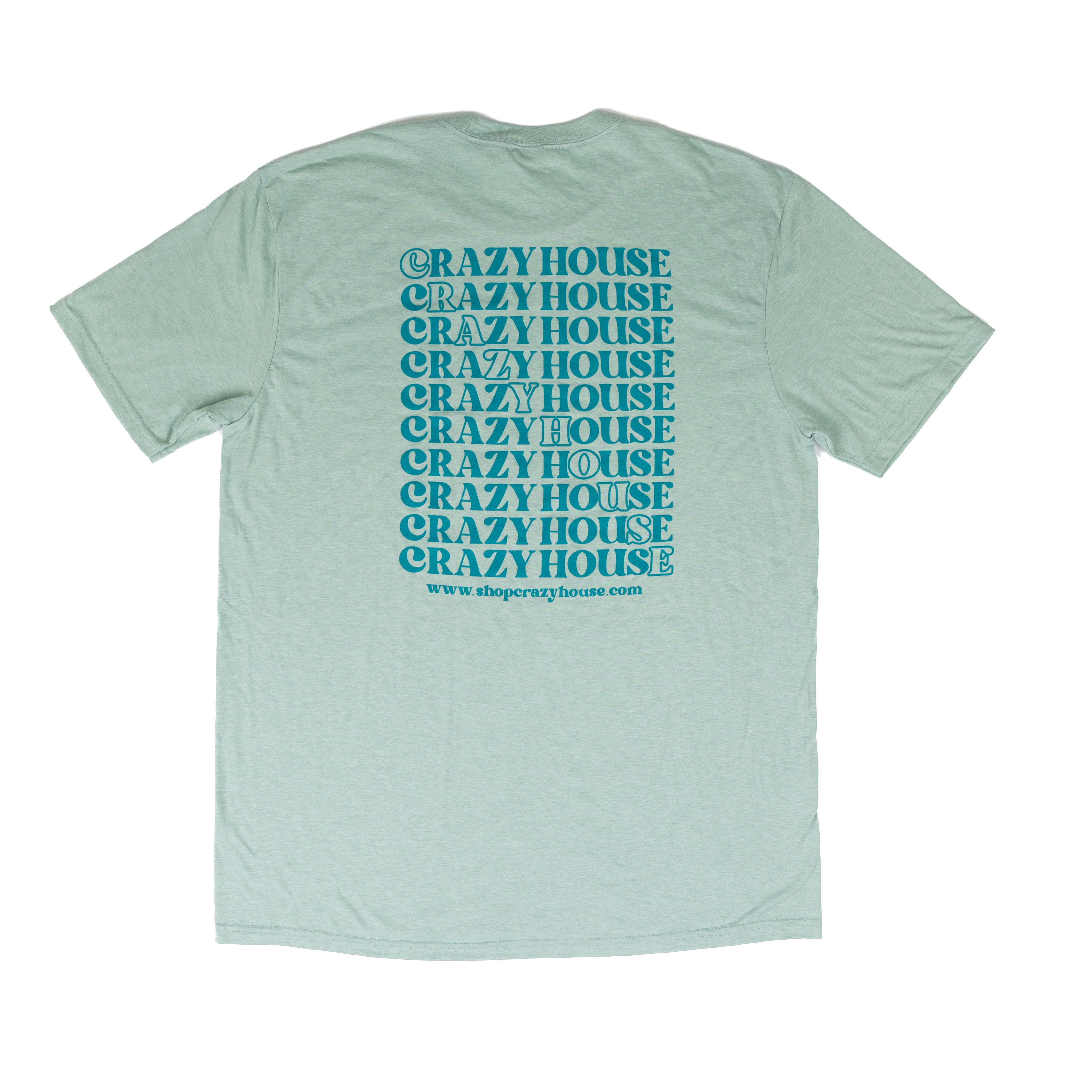 Crazy House Sage Green Stacked T-shirt
