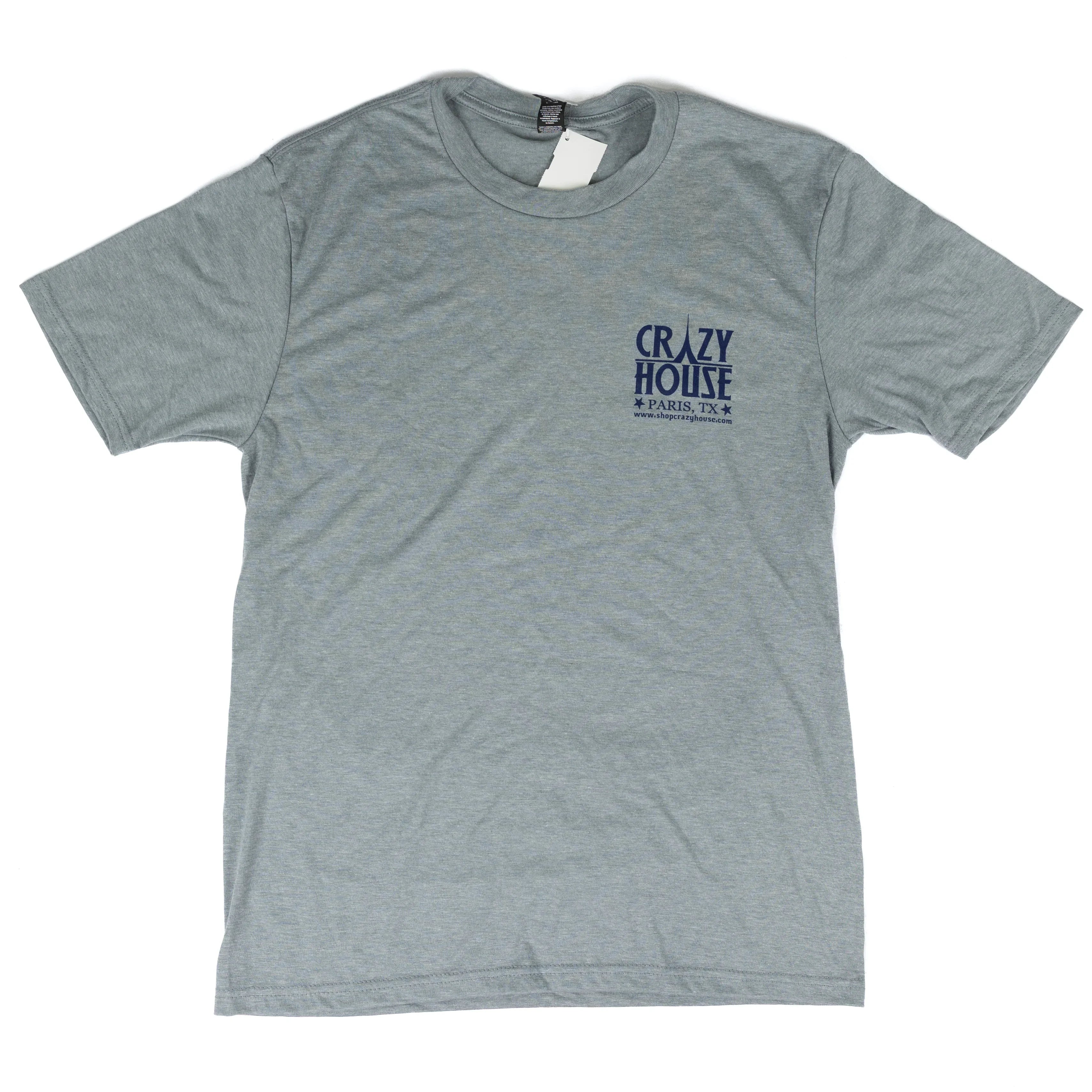 Crazy House Short Sleeve Heather Gray Armadillo Script T-shirt