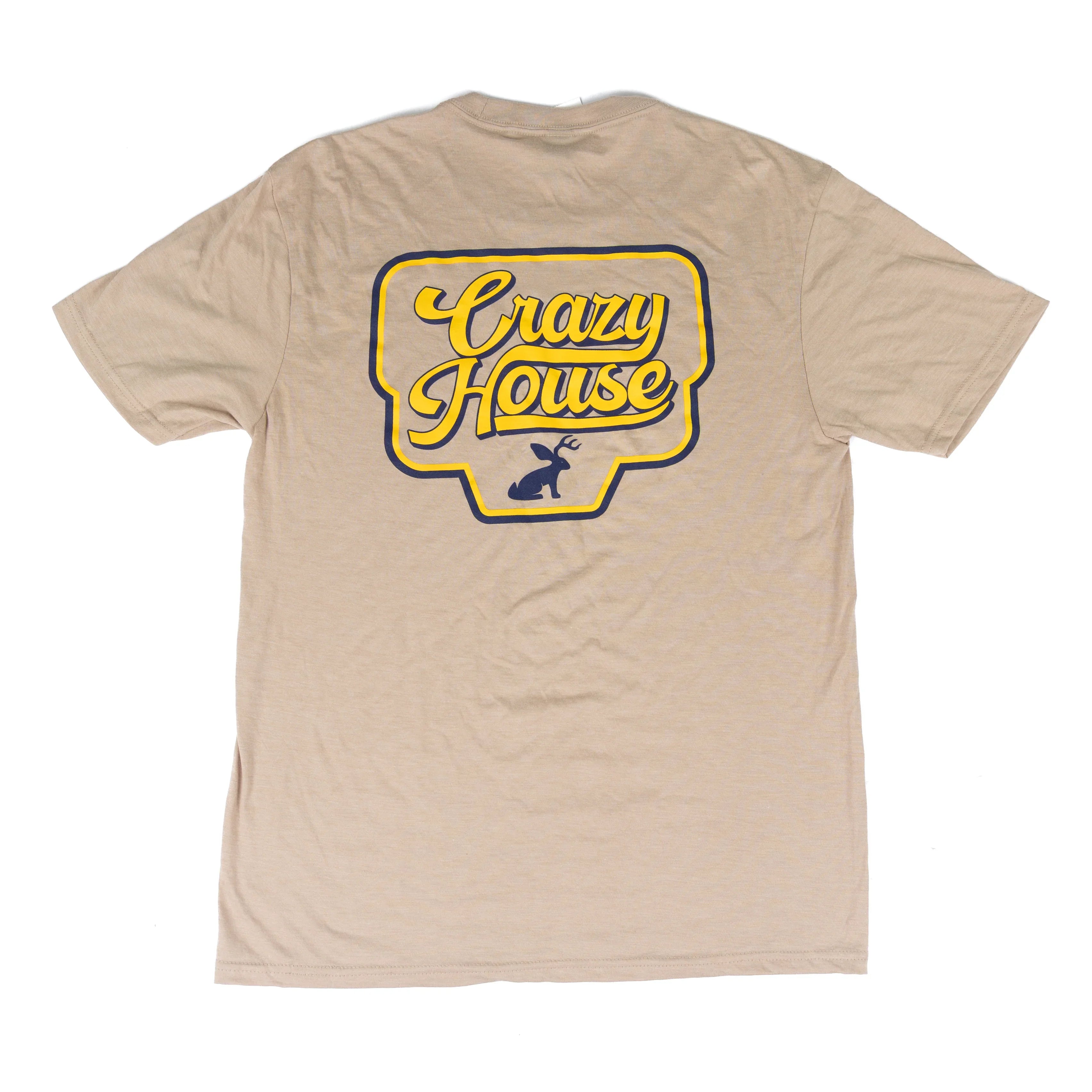 Crazy House Short Sleeve Khaki Printed T-shirt
