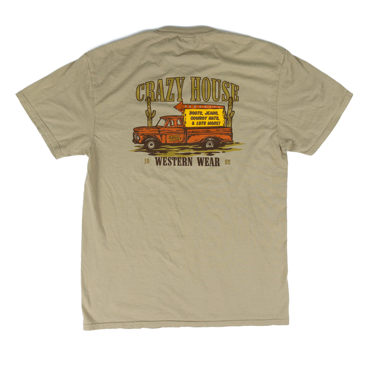 Crazy House Short Sleeve Truck Design Printed T-shirt